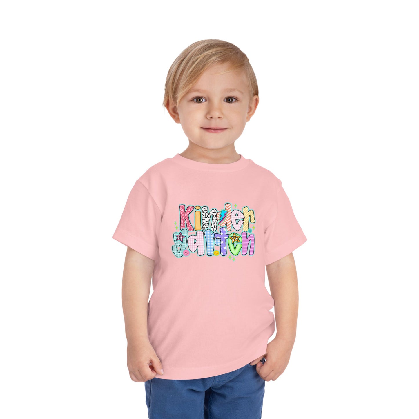 Kindergarten Back To School Doodle Script - Toddler Graphic T-shirt