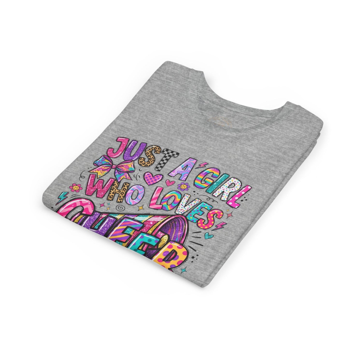 "Just a Girl Who Loves Cheer" Youth Cheer T‑Shirt