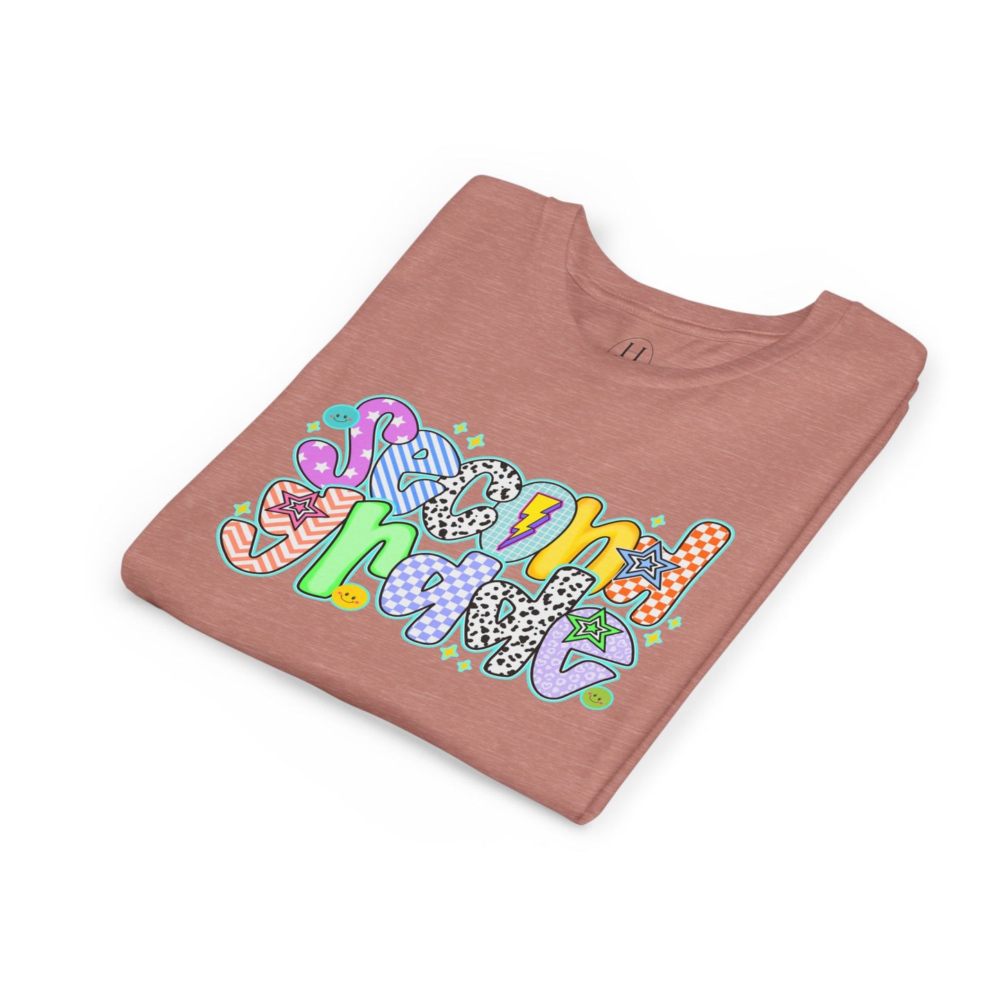 2nd Grade Back To School Doodle Font Youth Tee