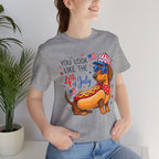 You Look Like the 4th of July' Patriotic Hot Dog graphic Tee