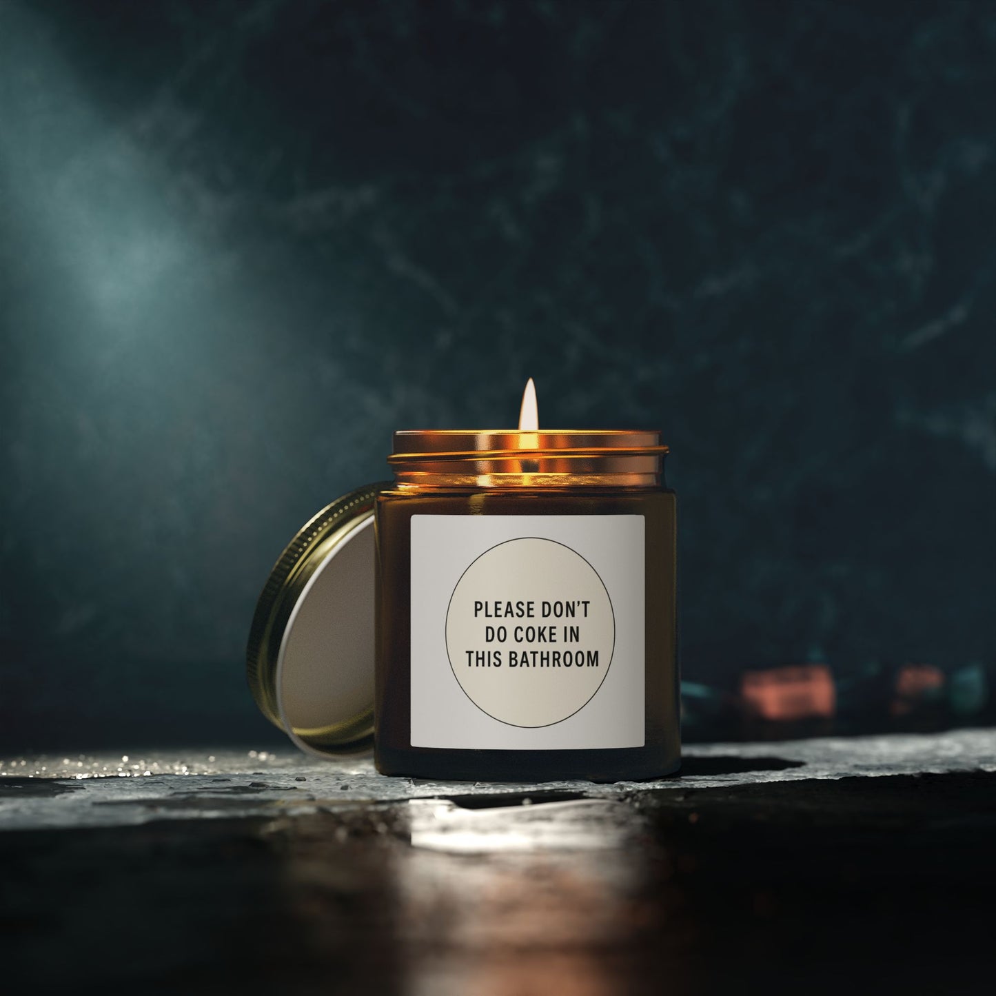 Scented Candle (4oz & 9oz) — 'Please Don't Do Coke in This Bathroom' Novelty Jar Candle
