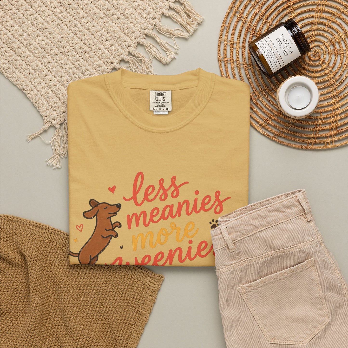 Less Meanies More Weenies Dachshund Graphic T-Shirt