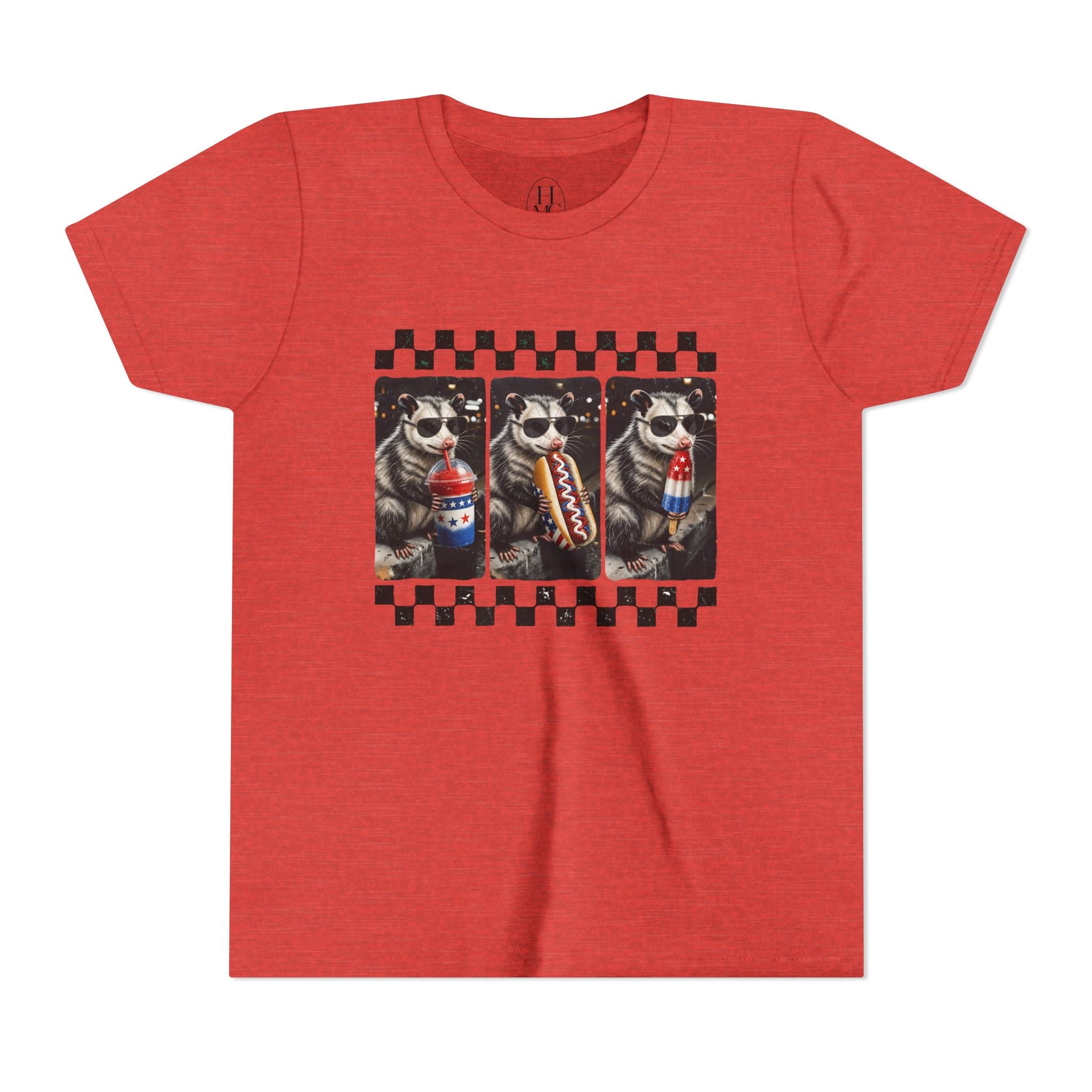 Opossum 4th of July Youth Graphic Tee