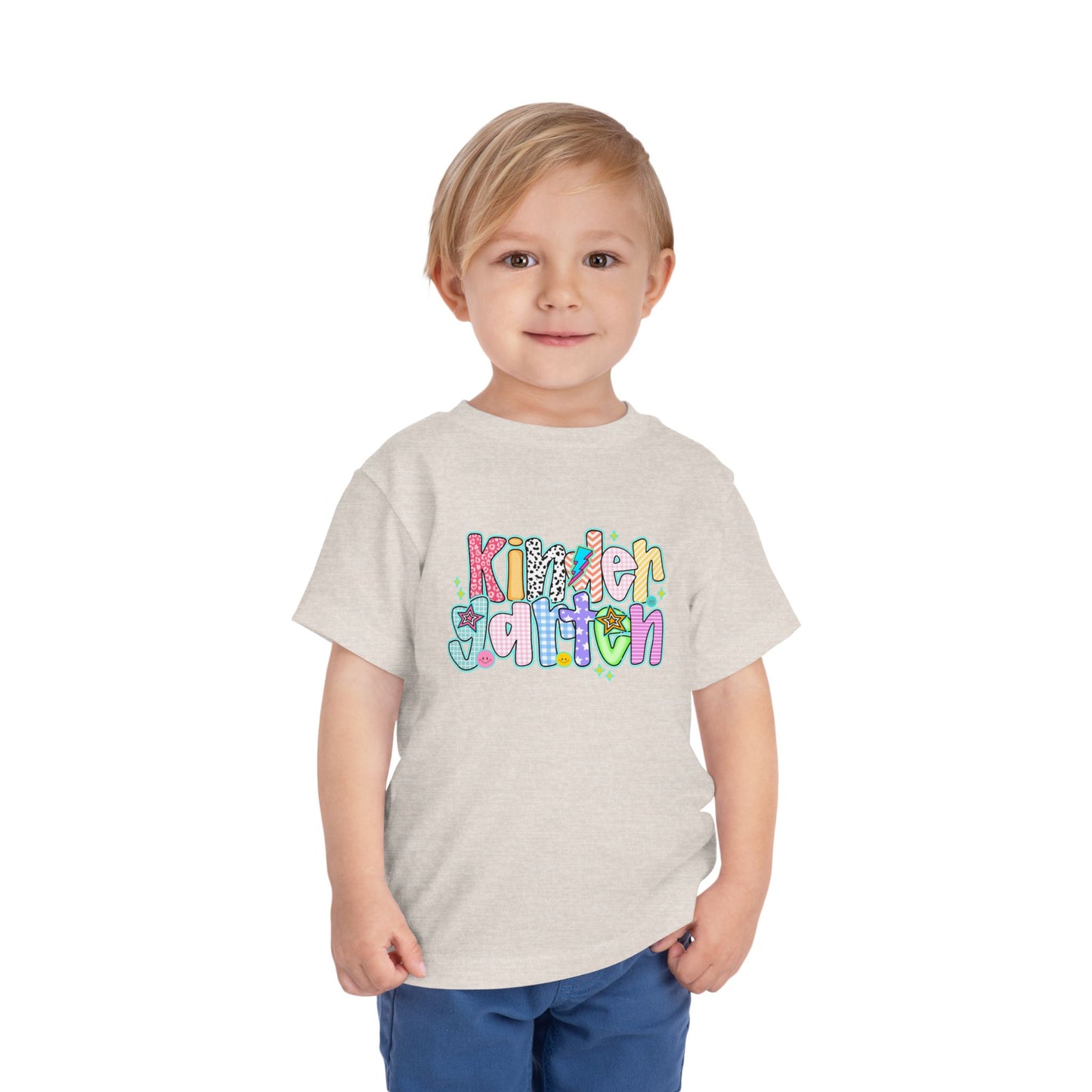 Kindergarten Back To School Doodle Script - Toddler Graphic T-shirt