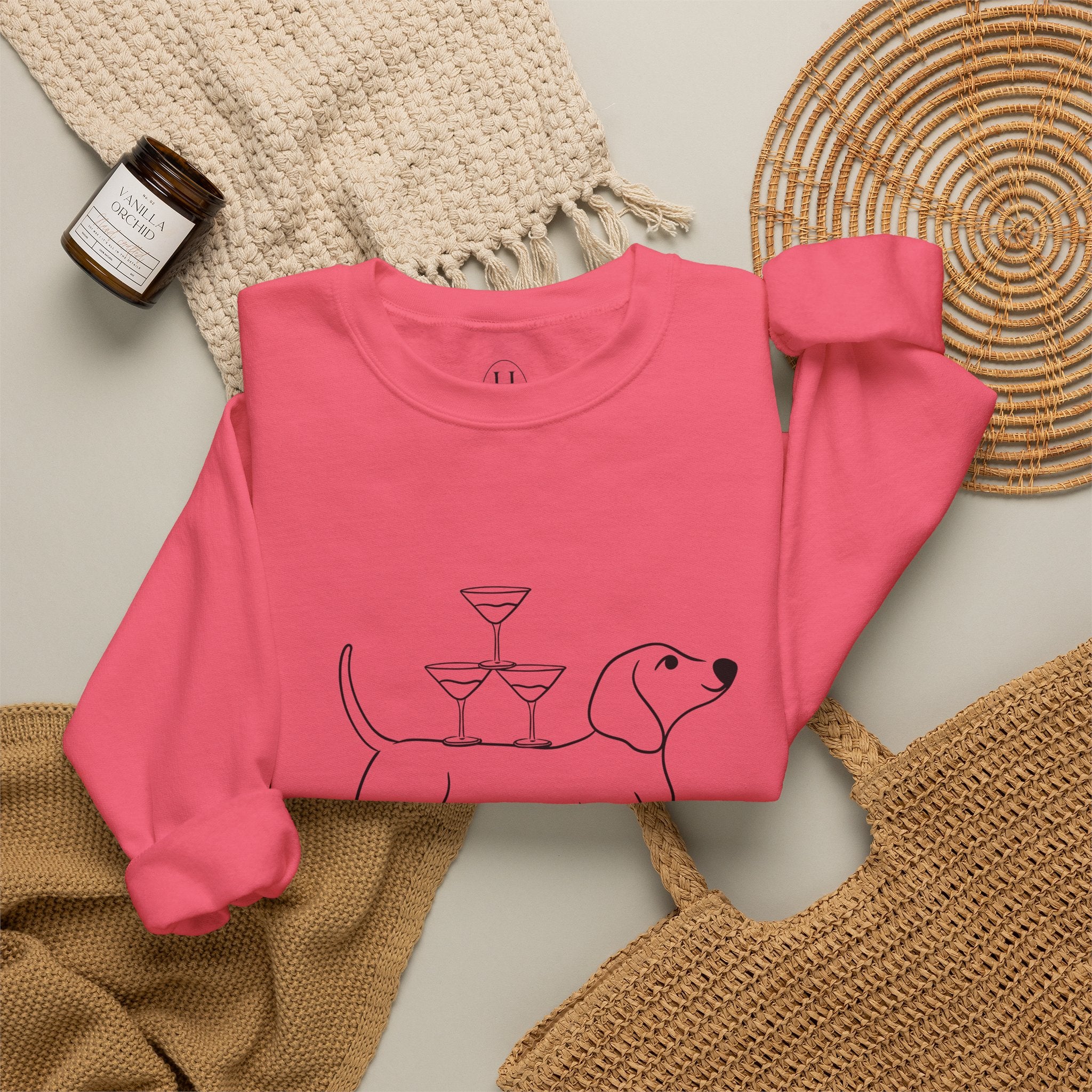 Dachshund Cocktail Crewneck Sweatshirt