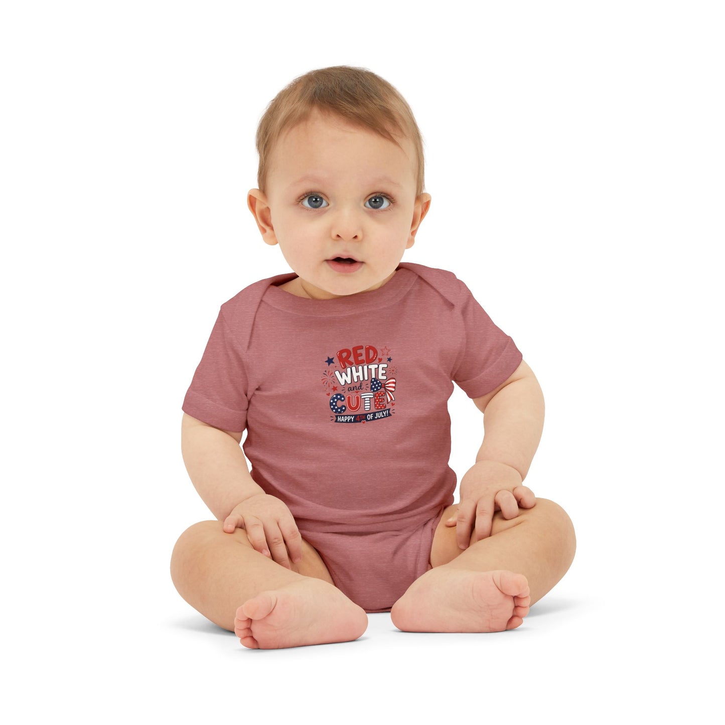 Red White and Cute 4th of July Baby Onesie