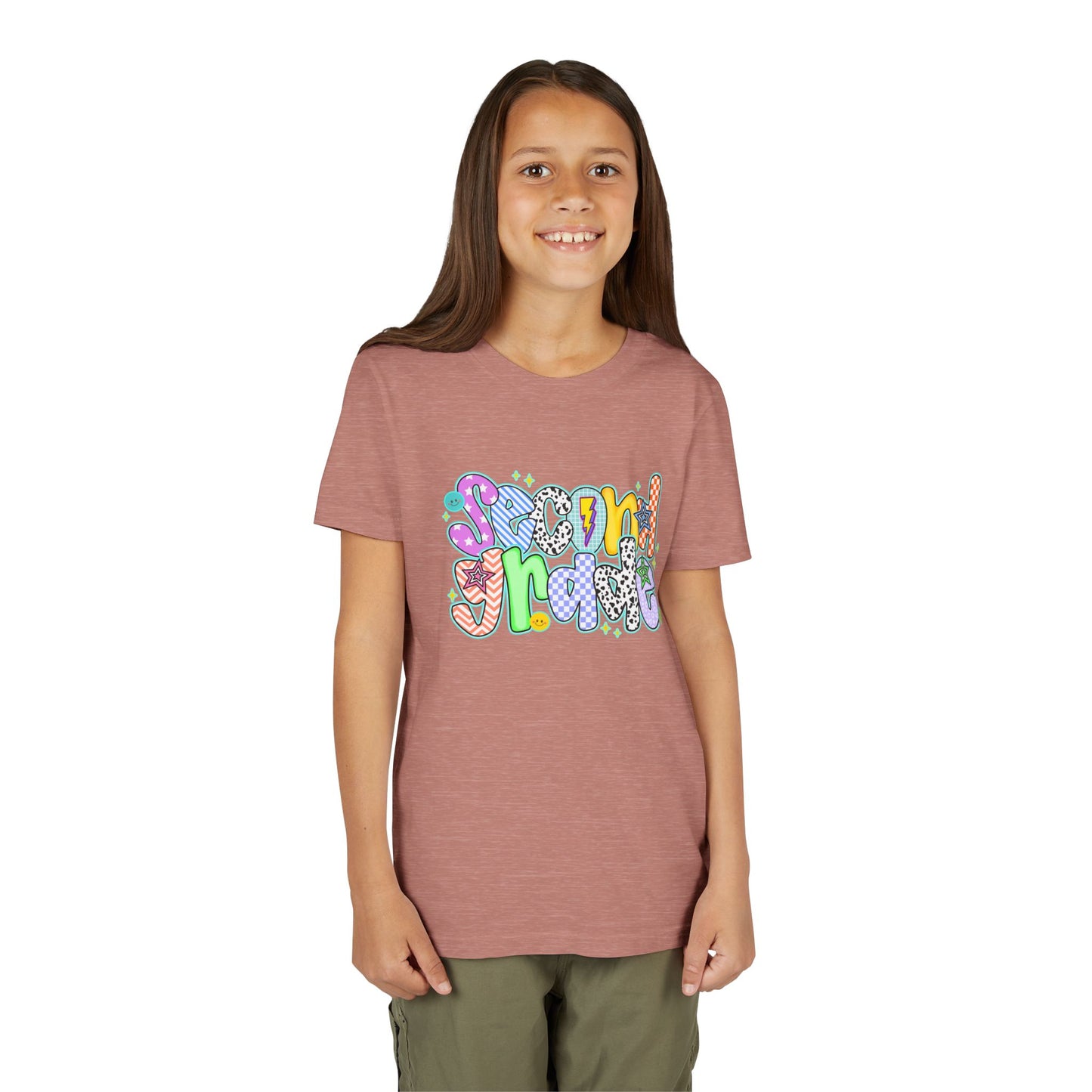 2nd Grade Back To School Doodle Font Youth Tee