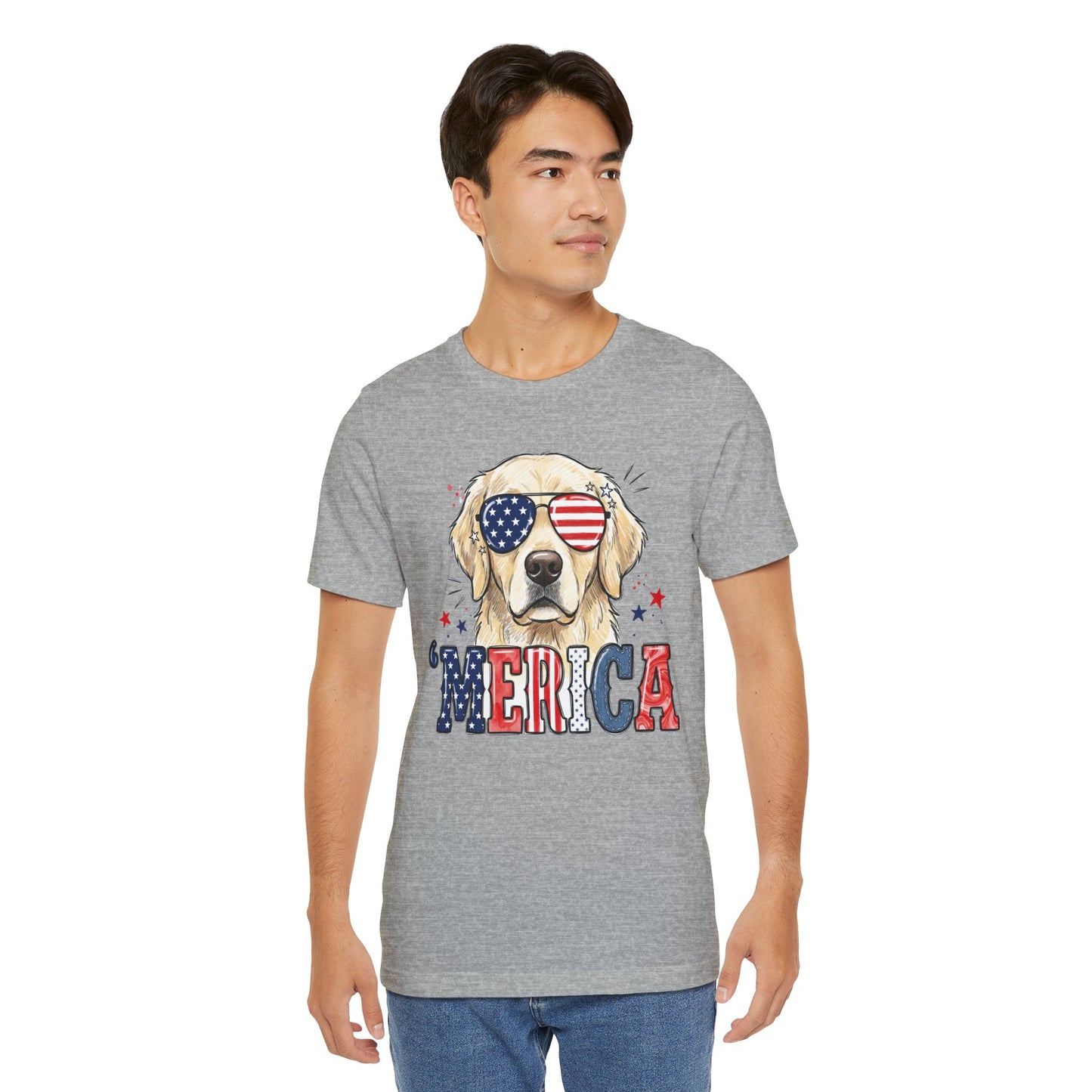 'MERICA Golden Retriever Graphic T-Shirt
