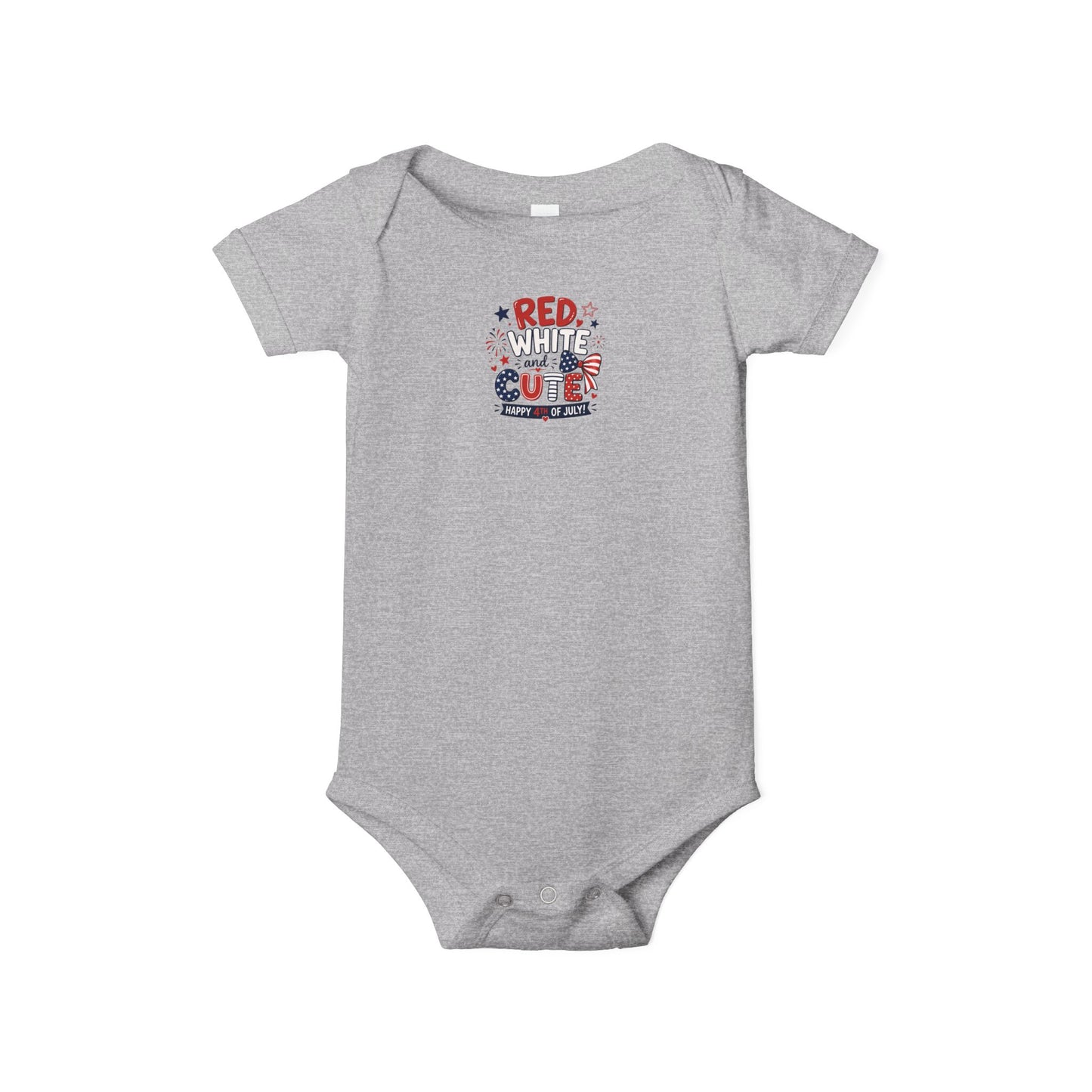 Red White and Cute 4th of July Baby Onesie