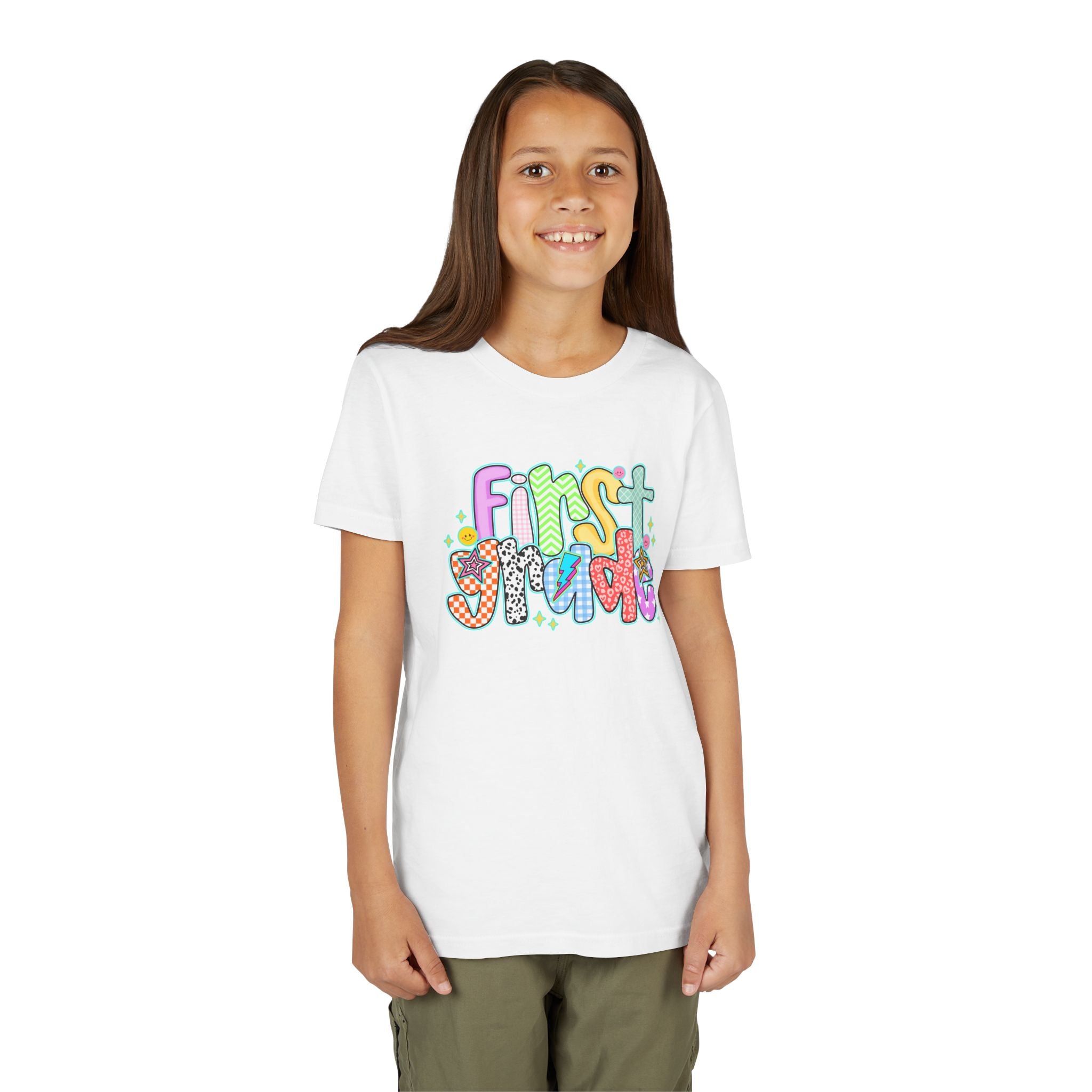 1st grade back to school doodle Youth Graphic Tee