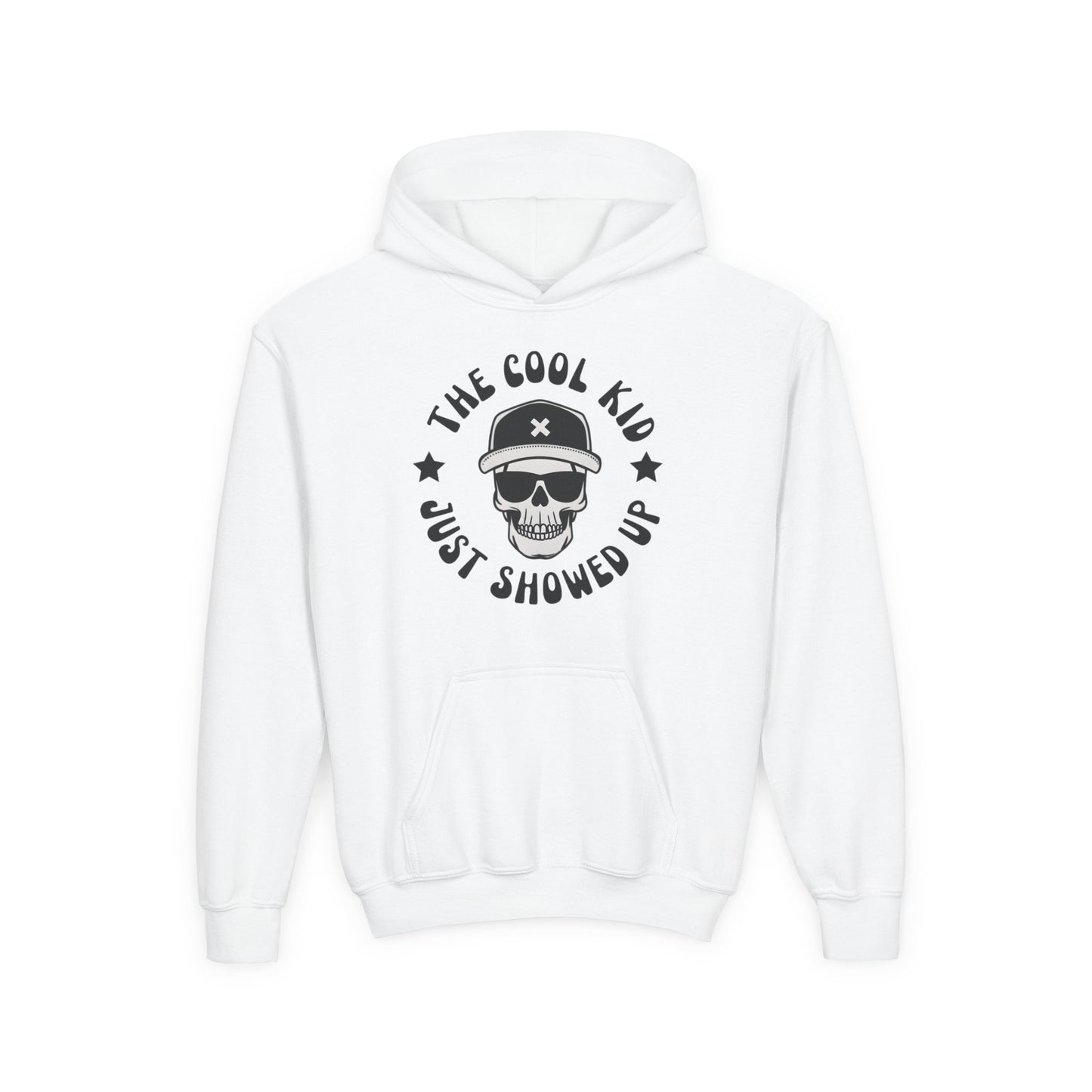 Youth Skull Graphic Hoodie | "The Cool Kid Just Showed Up" Kids Pullover