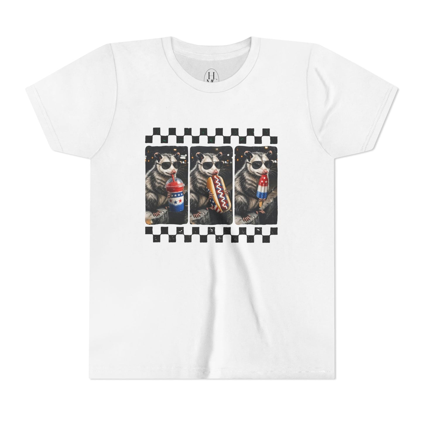 Opossum 4th of July Youth Graphic Tee