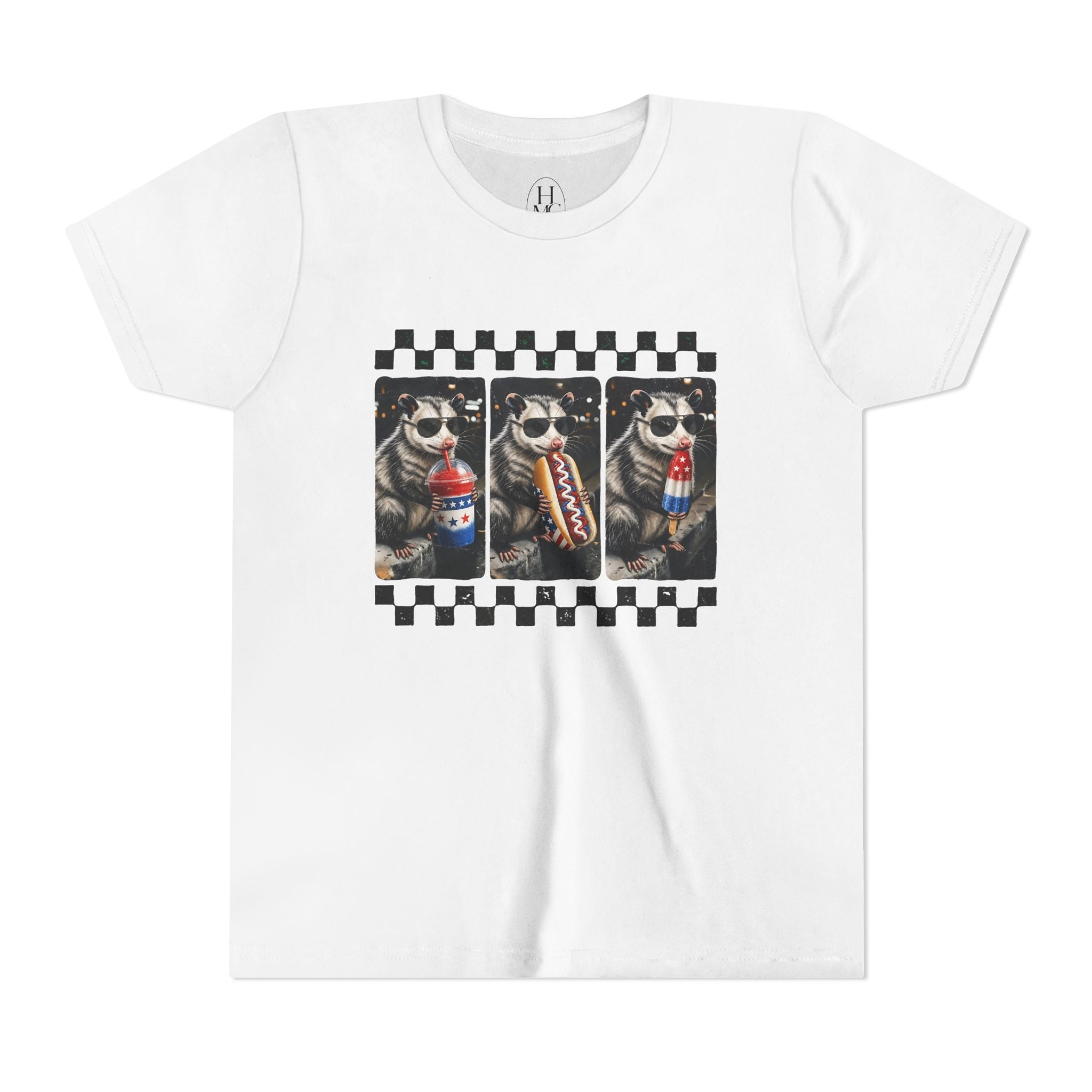 Opossum 4th of July Youth Graphic Tee