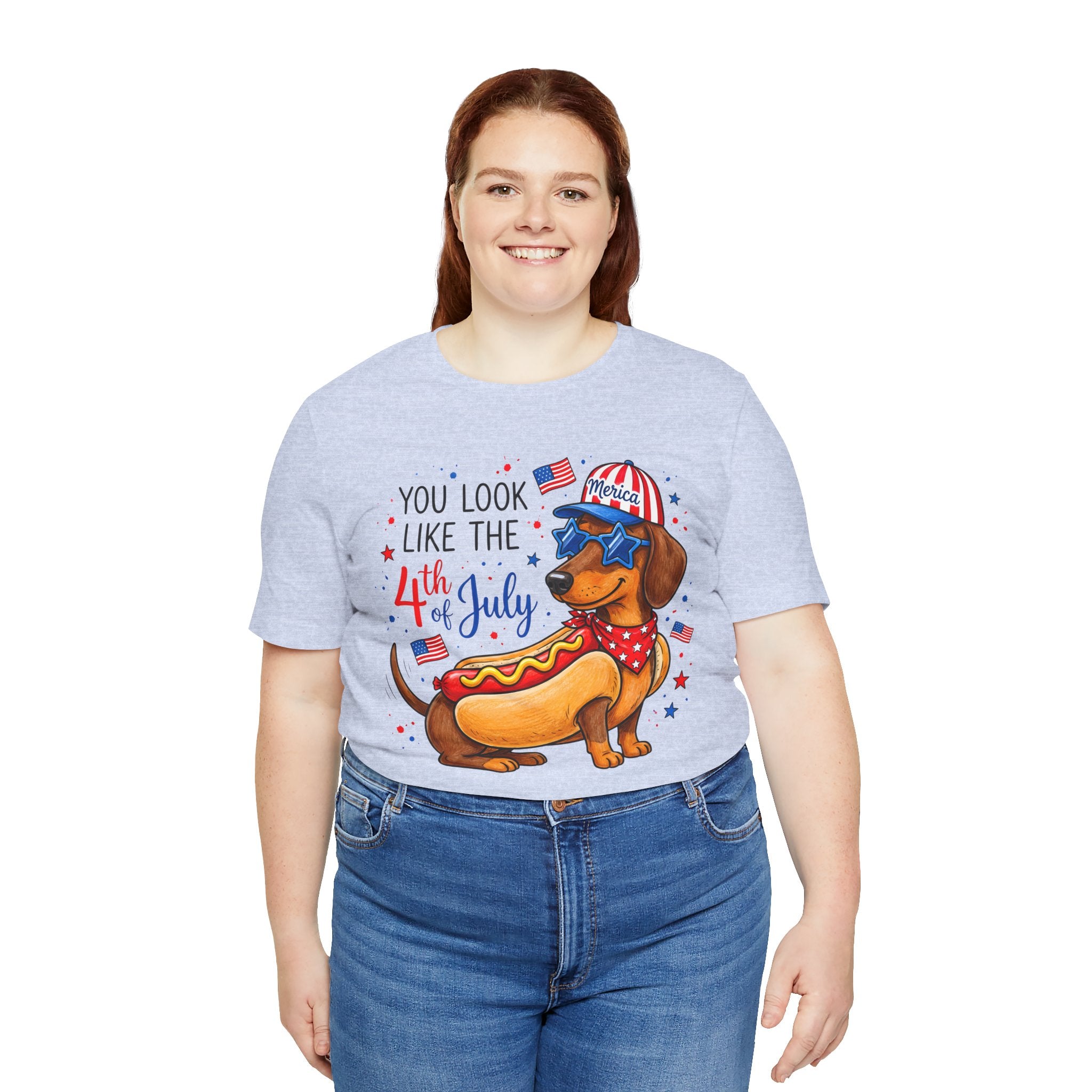 You Look Like the 4th of July' Patriotic Hot Dog graphic Tee