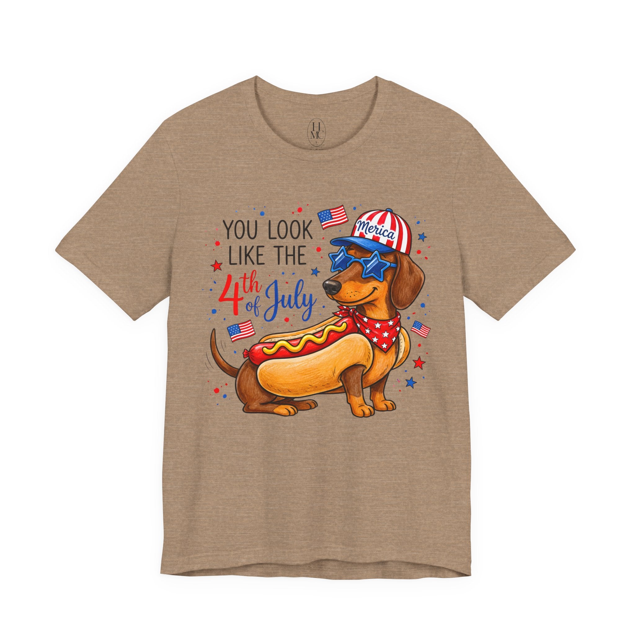 You Look Like the 4th of July' Patriotic Hot Dog graphic Tee