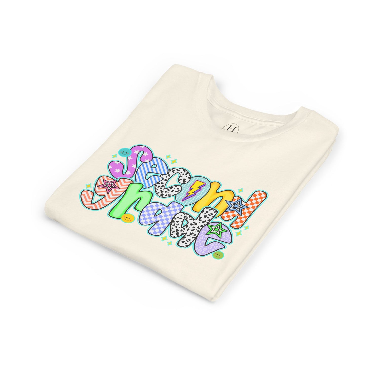 2nd Grade Back To School Doodle Font Youth Tee