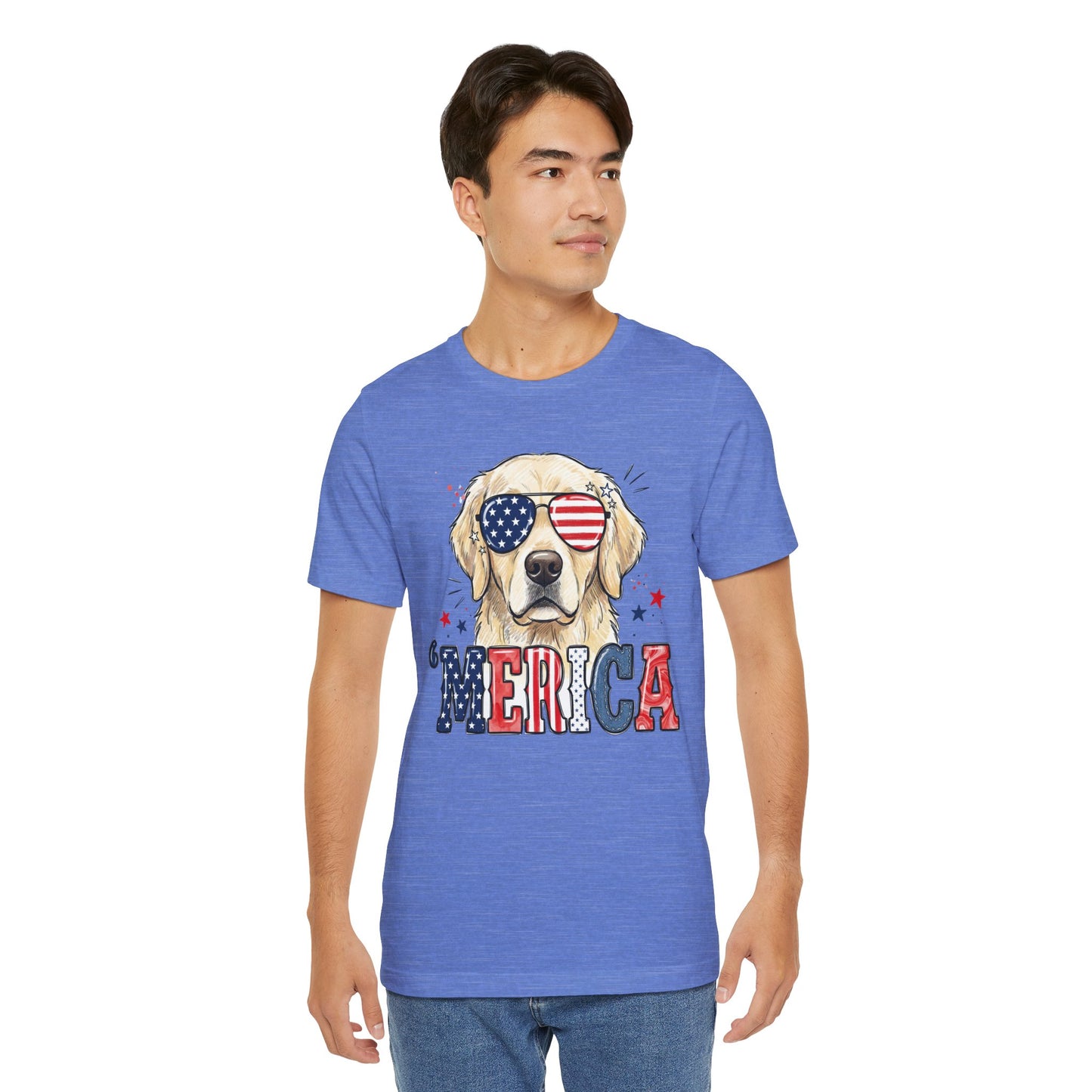 'MERICA Golden Retriever Graphic T-Shirt