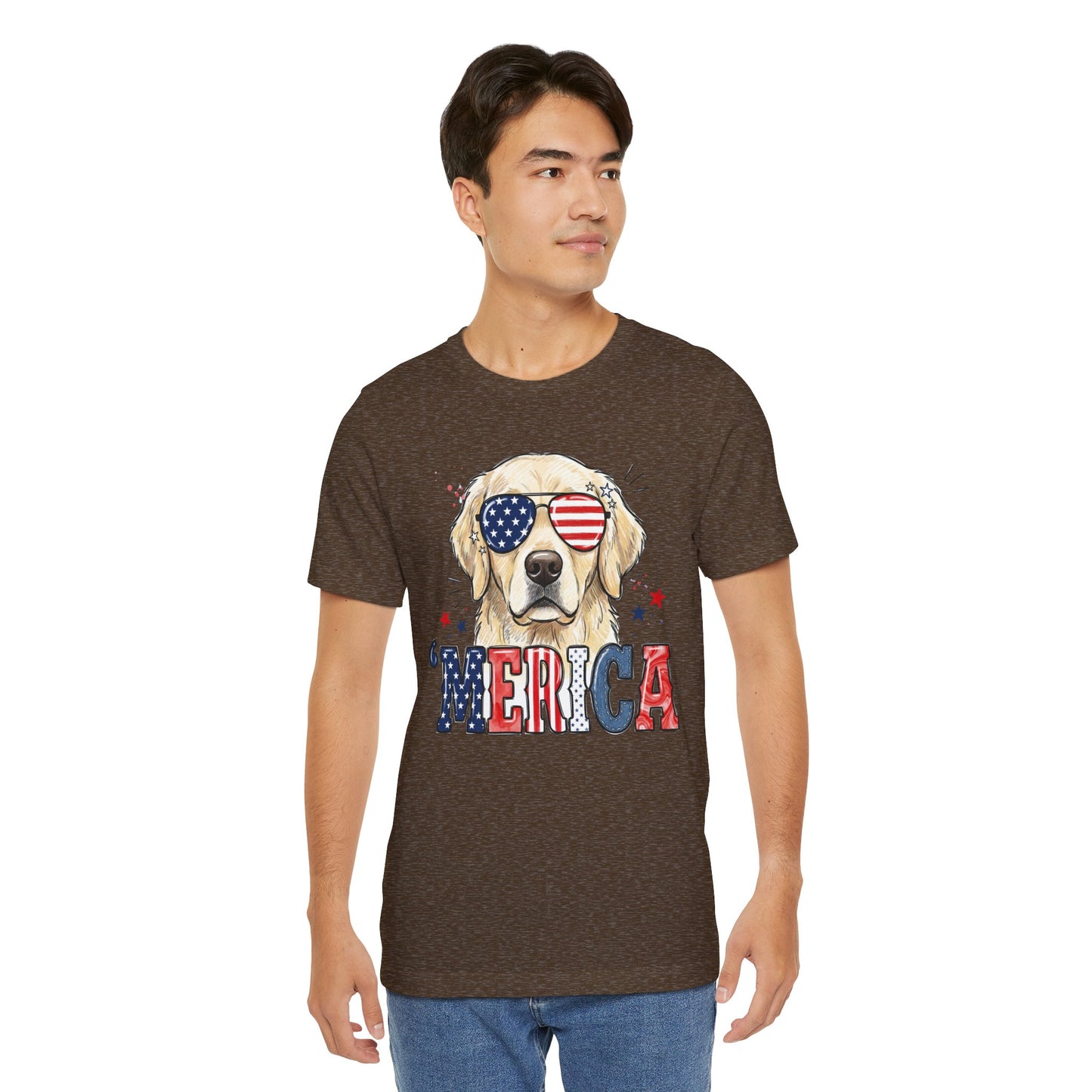 'MERICA Golden Retriever Graphic T-Shirt
