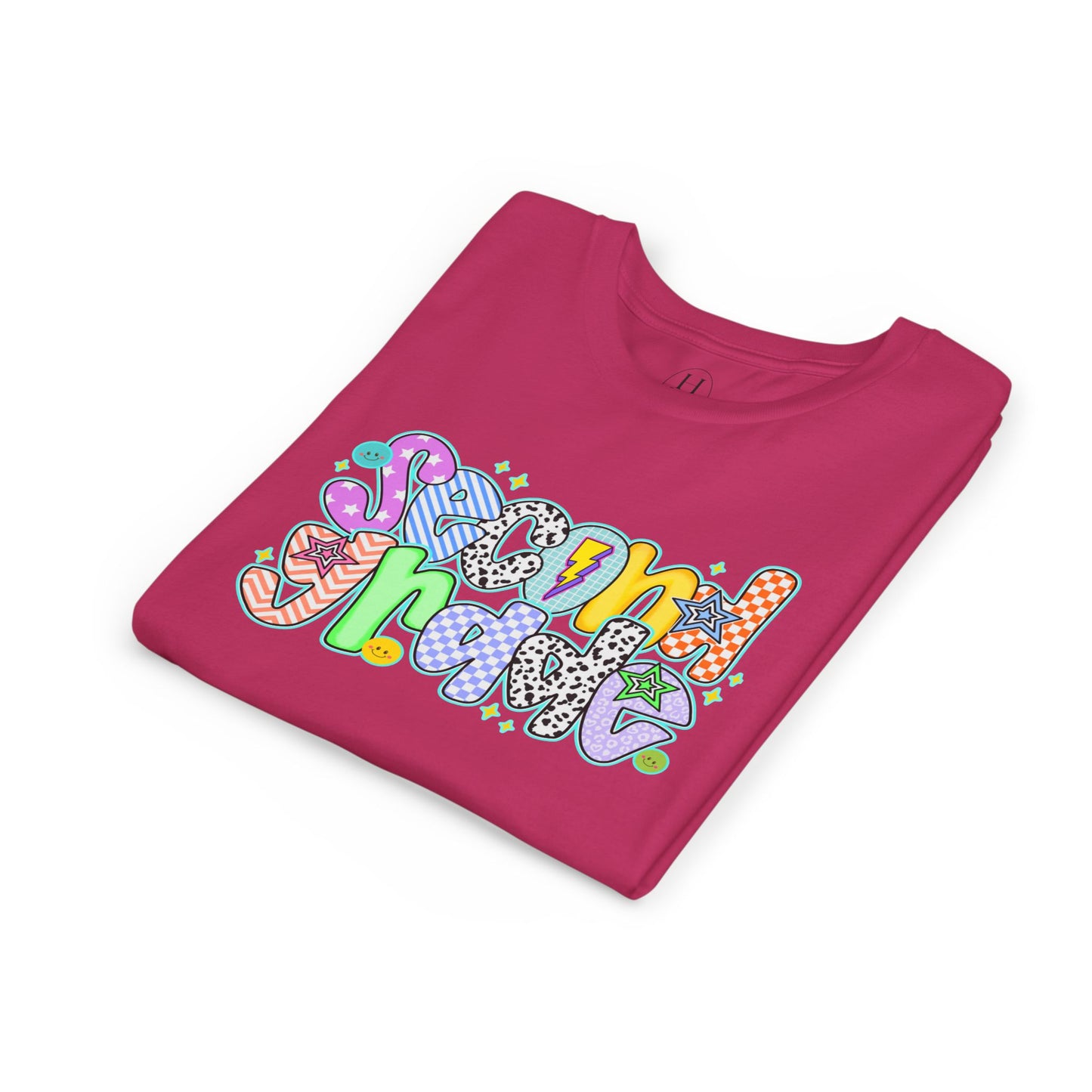 2nd Grade Back To School Doodle Font Youth Tee