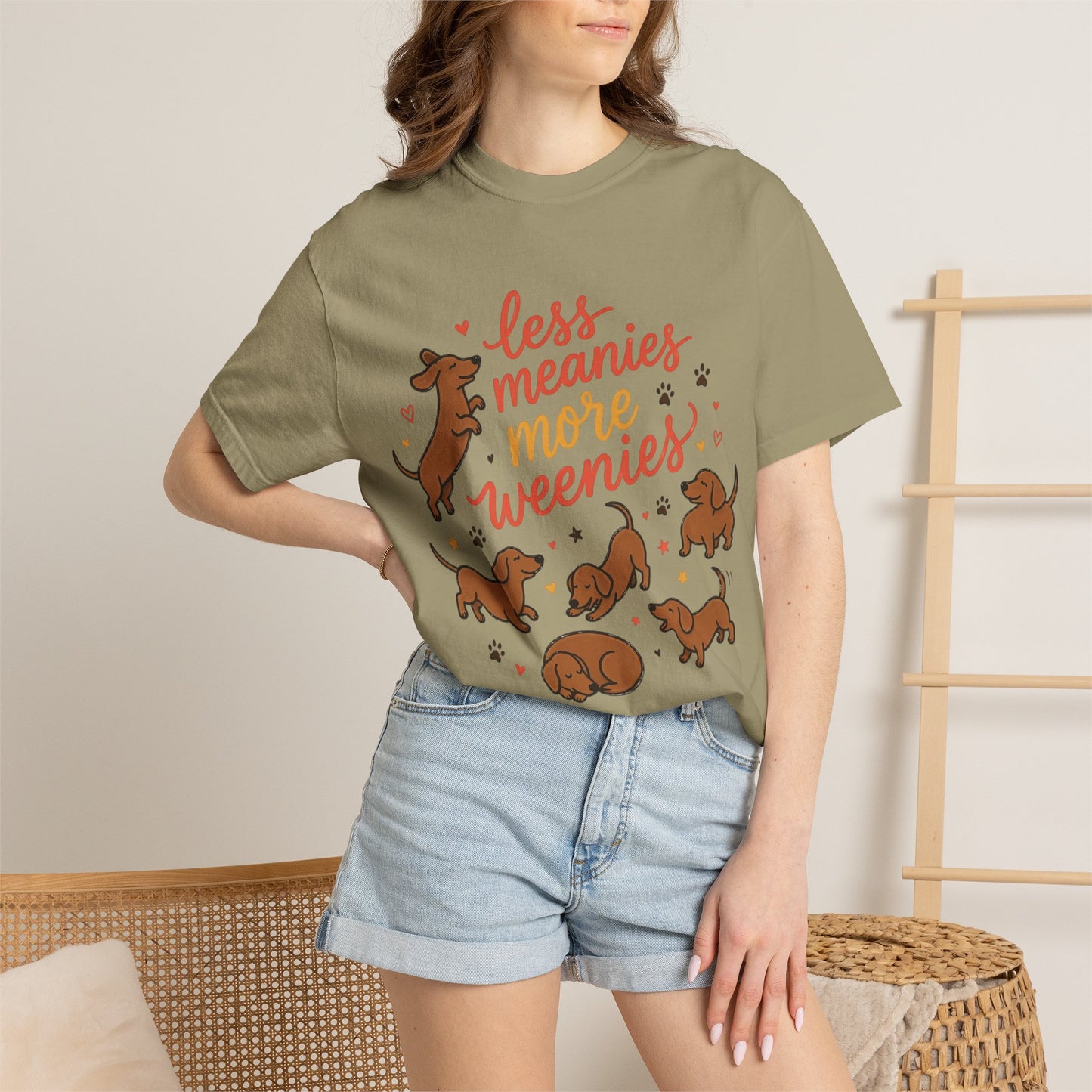Less Meanies More Weenies Dachshund Graphic T-Shirt