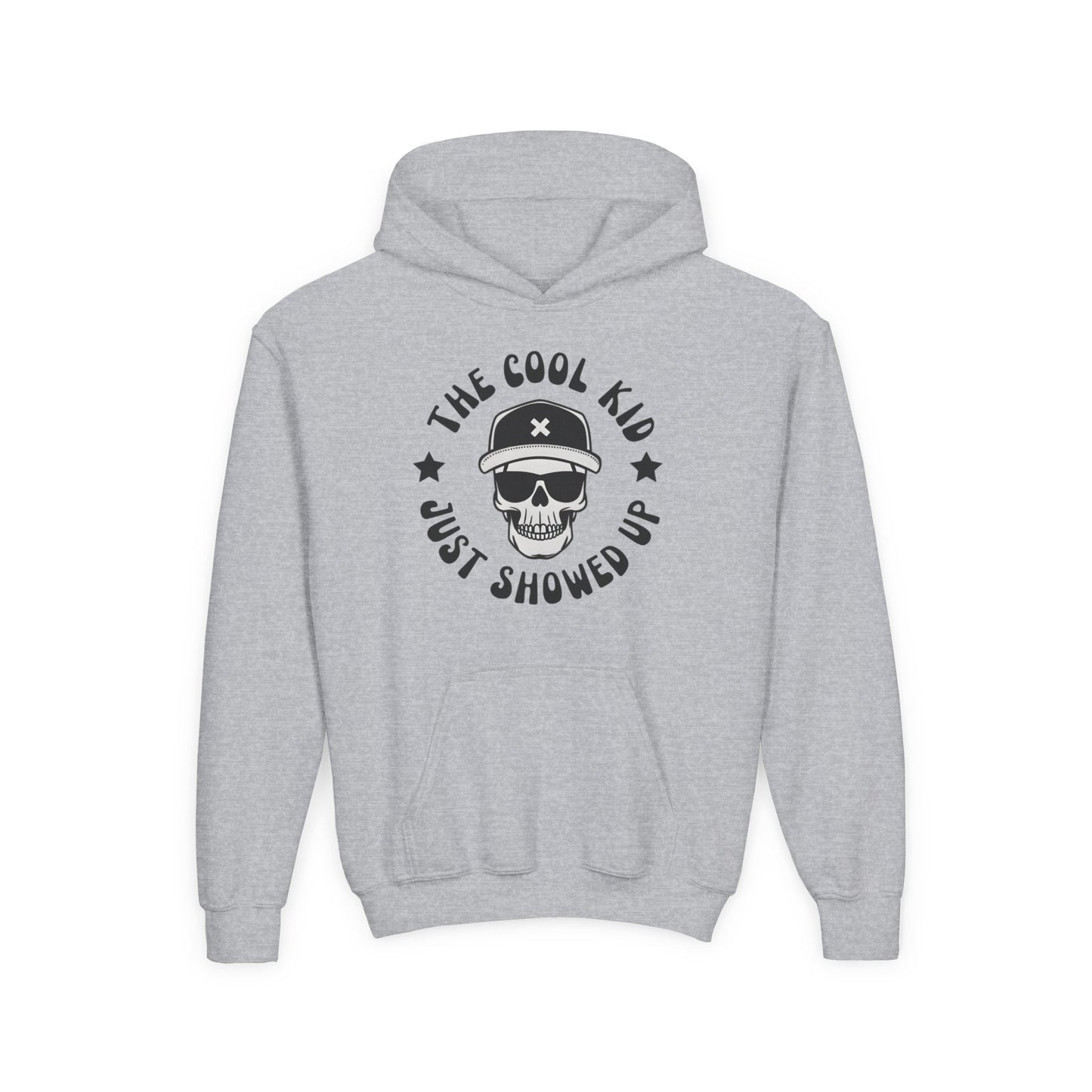 Youth Skull Graphic Hoodie | "The Cool Kid Just Showed Up" Kids Pullover