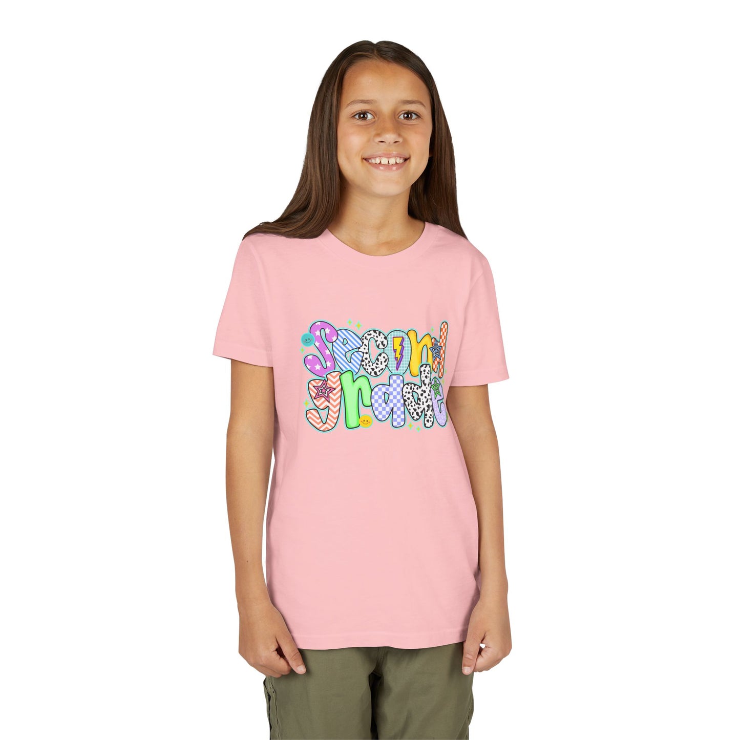 2nd Grade Back To School Doodle Font Youth Tee