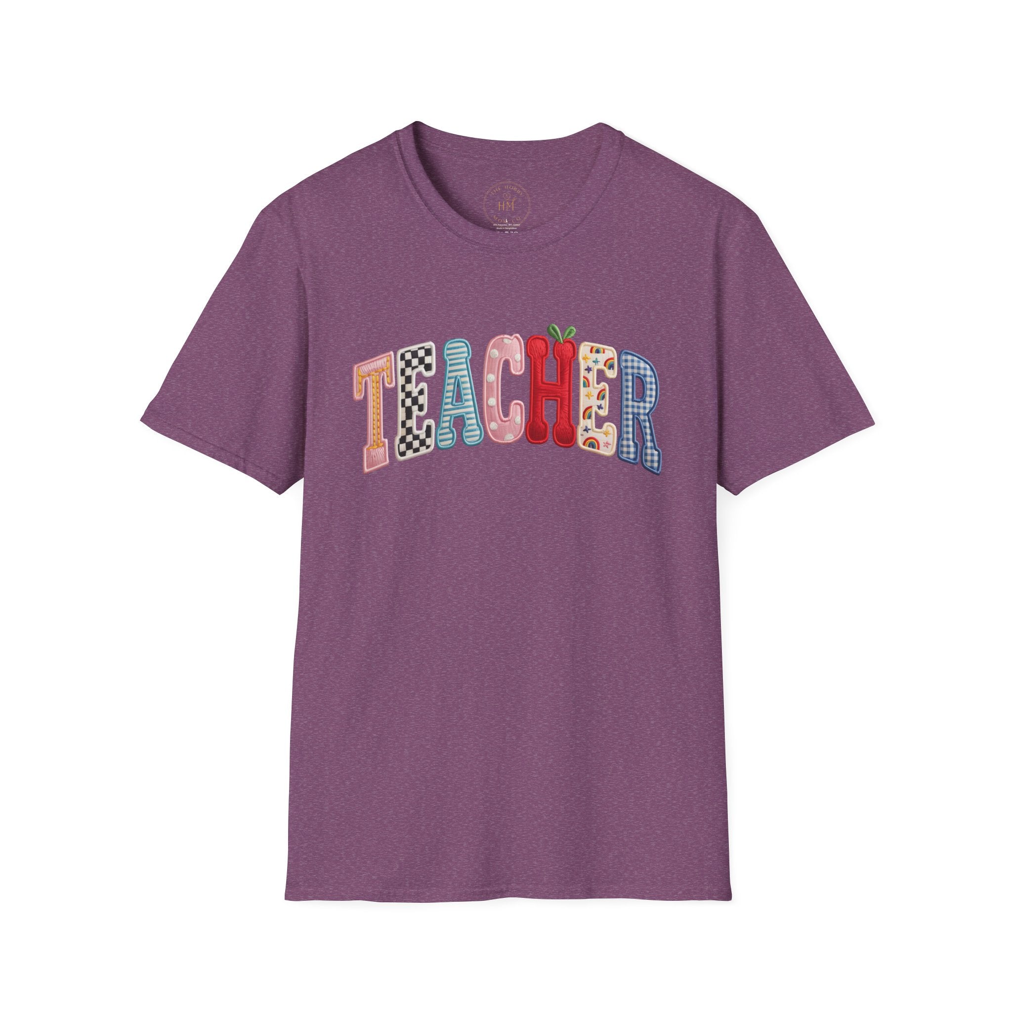 Teacher Colorful Patchwork Letters T-Shirt — Back to School Gift
