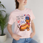 You Look Like the 4th of July' Patriotic Hot Dog graphic Tee