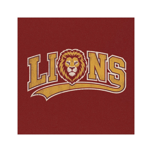 Lions  Vintage School Spirit Car Magnet