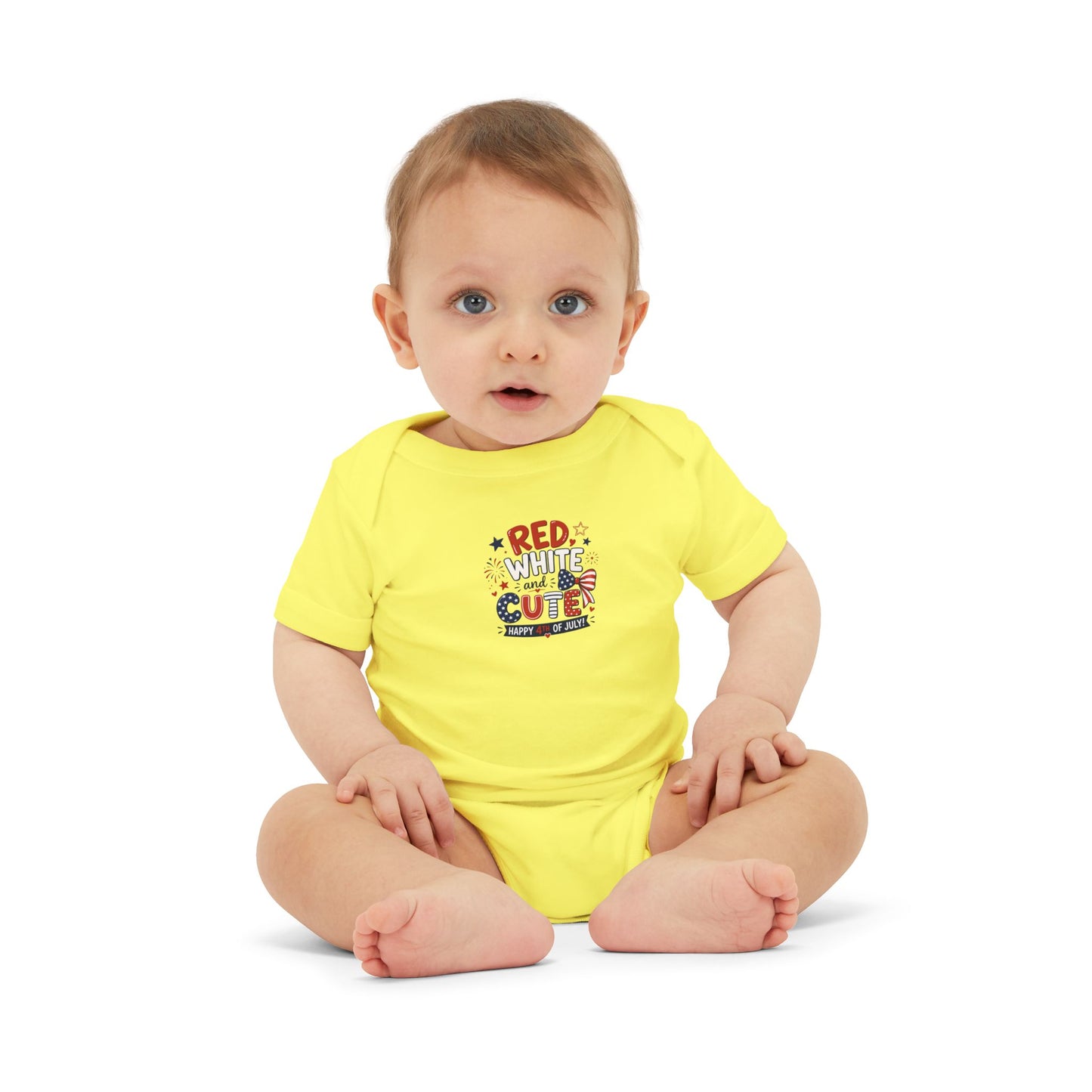 Red White and Cute 4th of July Baby Onesie