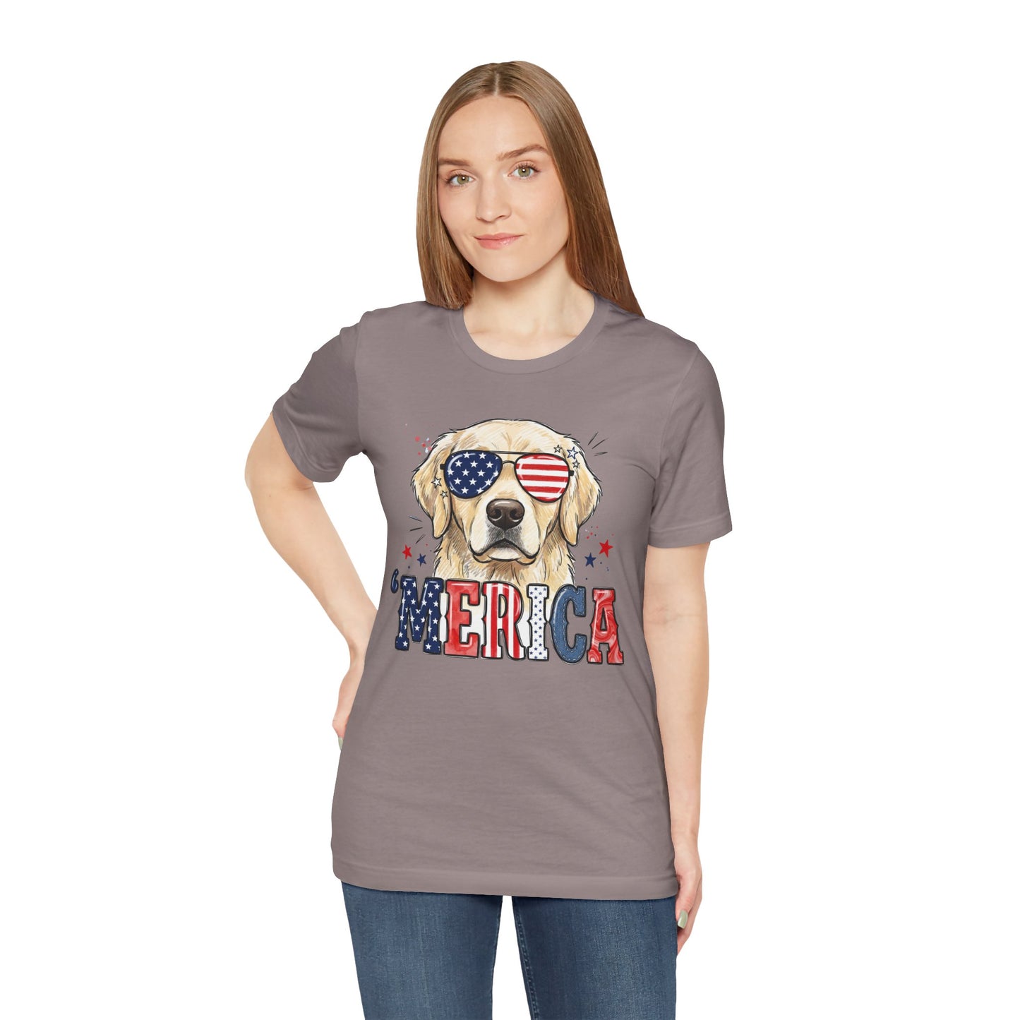 'MERICA Golden Retriever Graphic T-Shirt