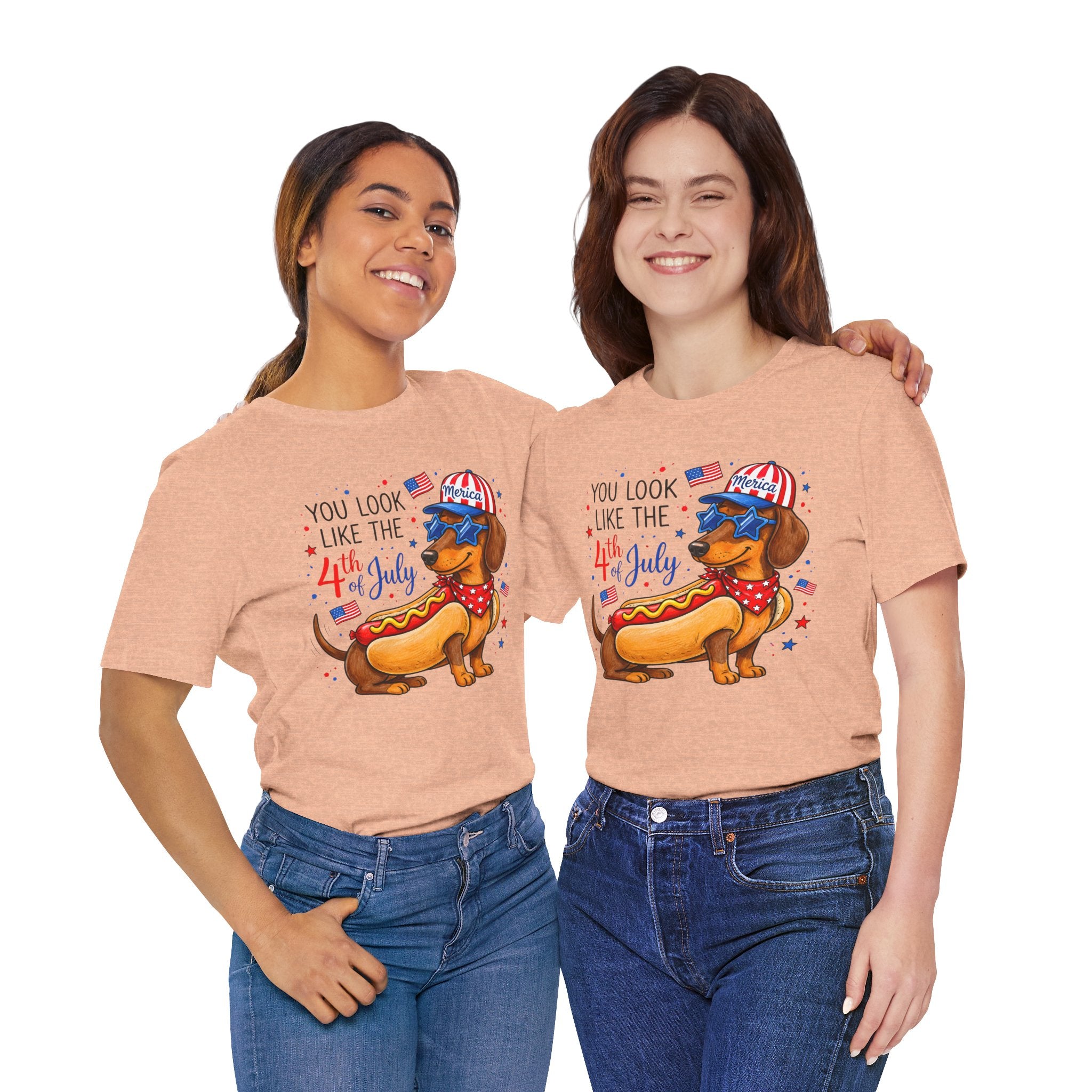 You Look Like the 4th of July' Patriotic Hot Dog graphic Tee