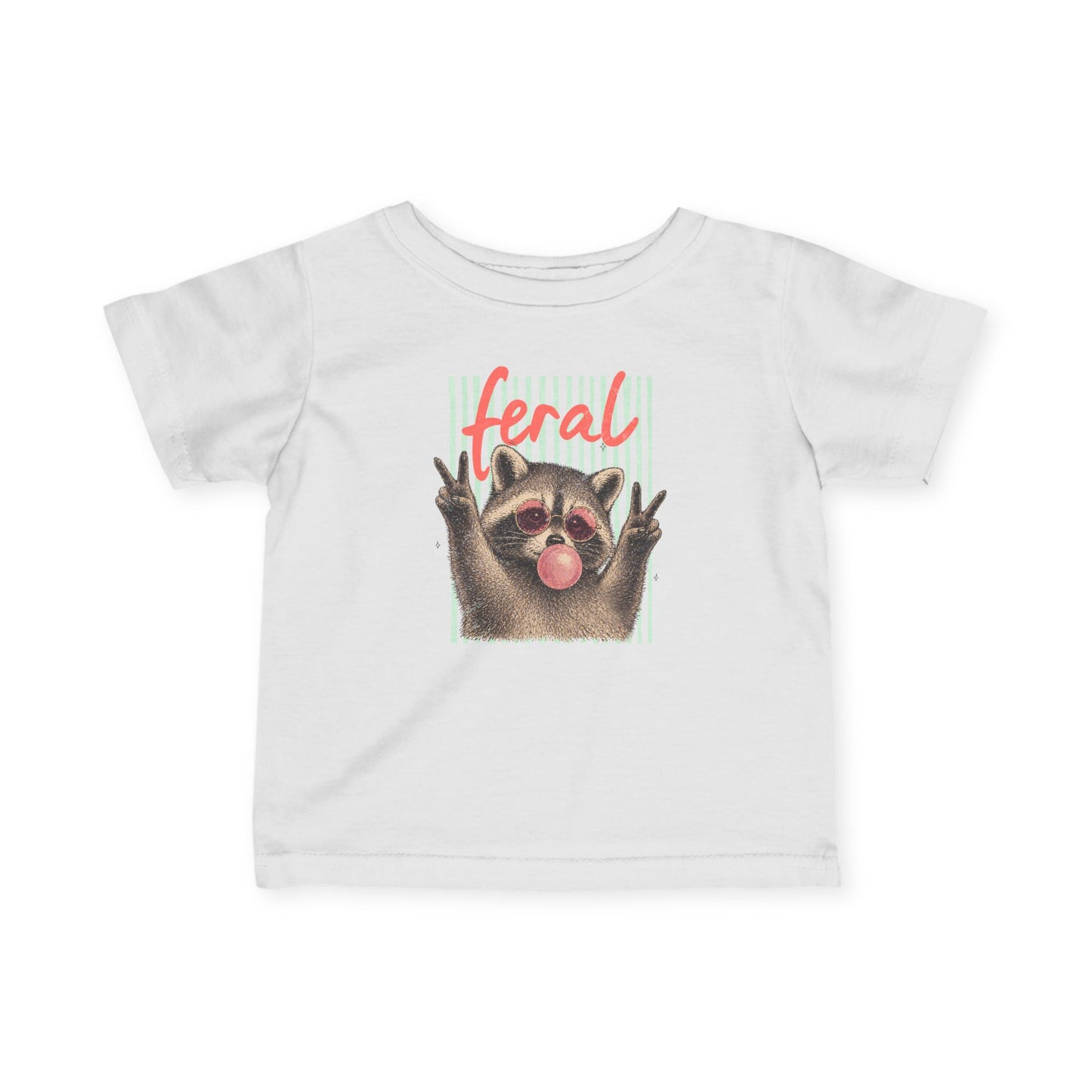 Infant Tee — Cute Raccoon “feral”
