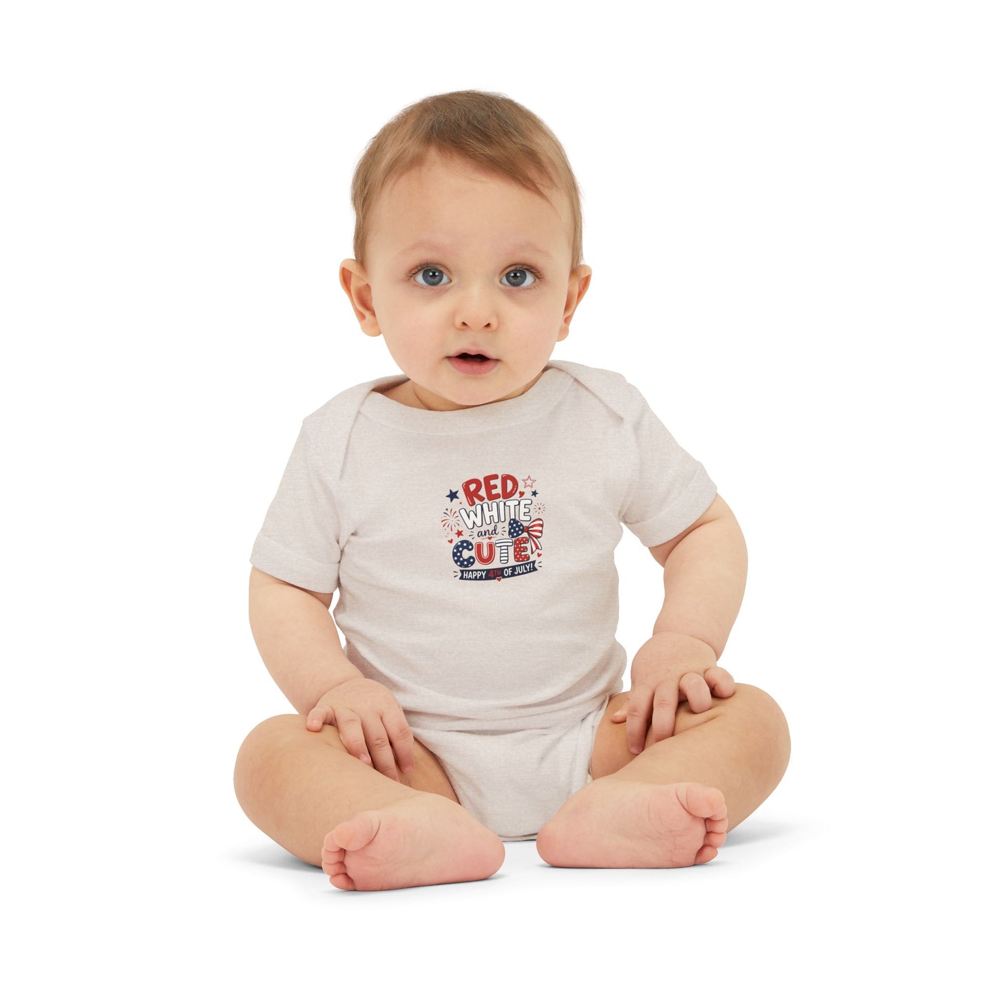 Red White and Cute 4th of July Baby Onesie