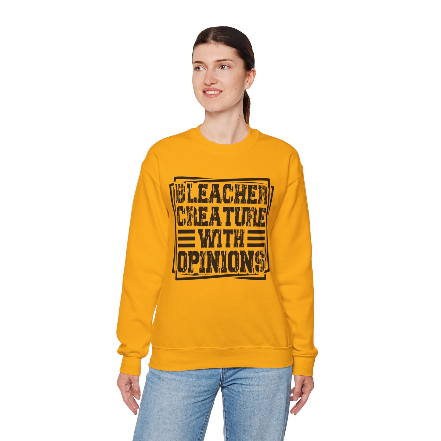 "Bleacher Creature With Opinions" Vintage-Style Crewneck