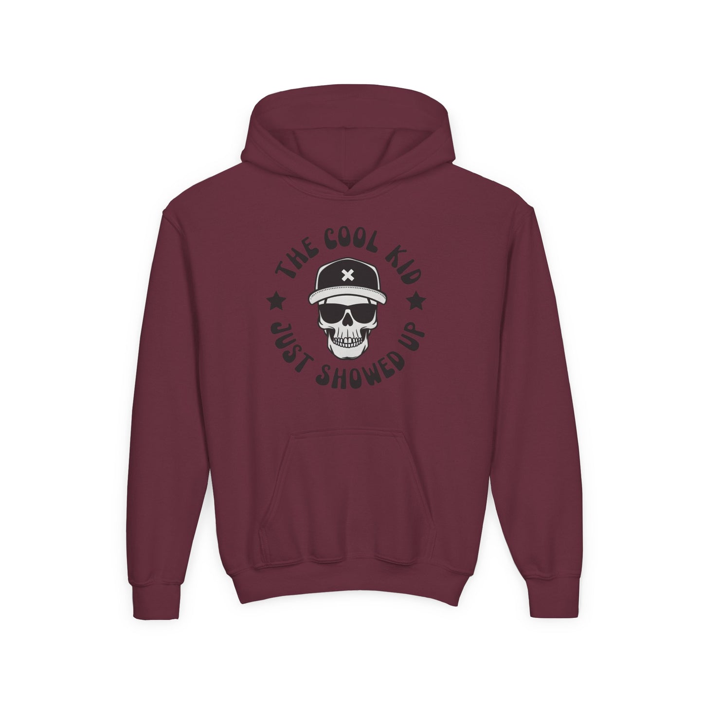 Youth Skull Graphic Hoodie | "The Cool Kid Just Showed Up" Kids Pullover