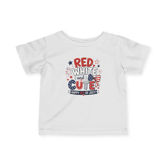 Red White and Cute 4th Of July Baby and Toddler Graphic T-Shirt