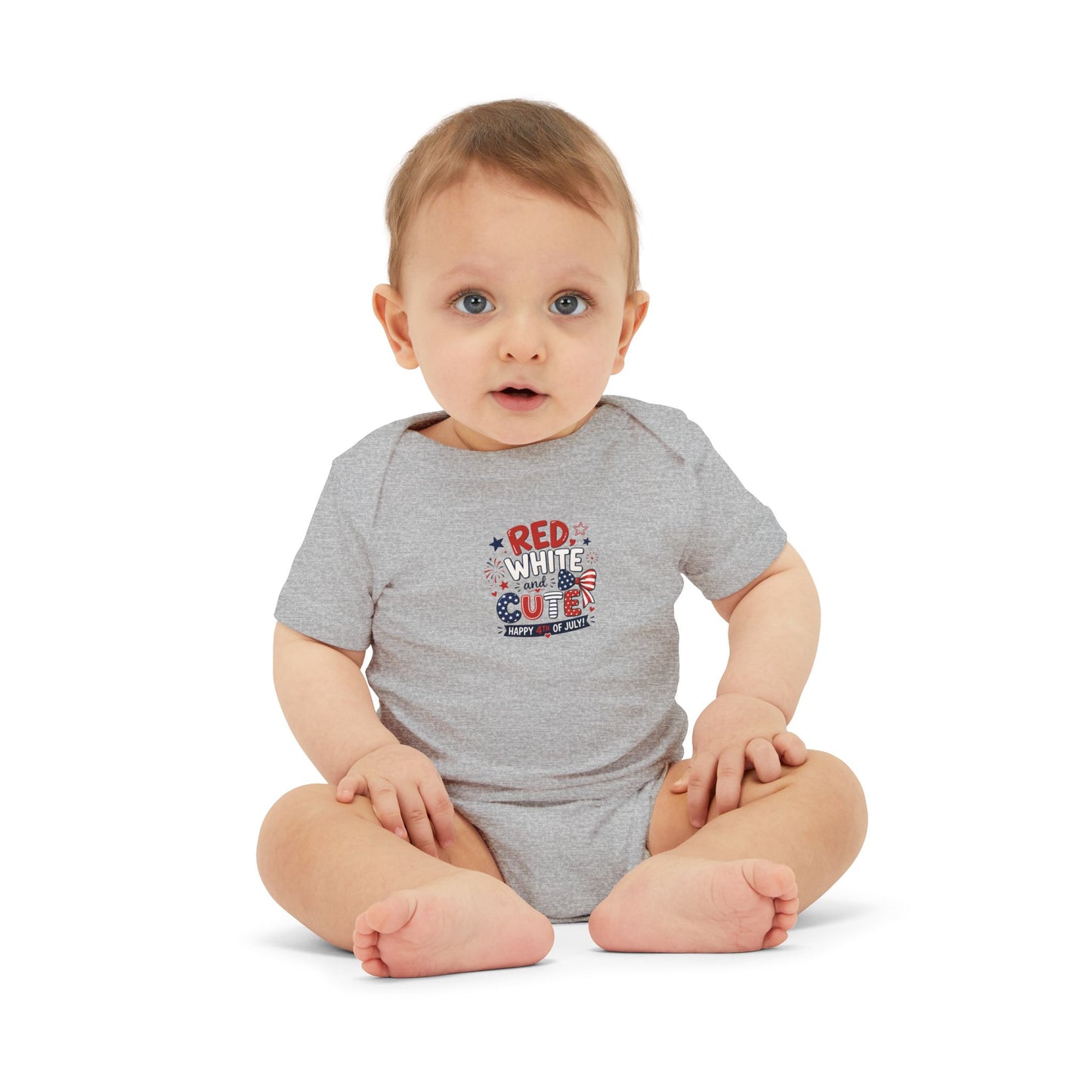 Red White and Cute 4th of July Baby Onesie