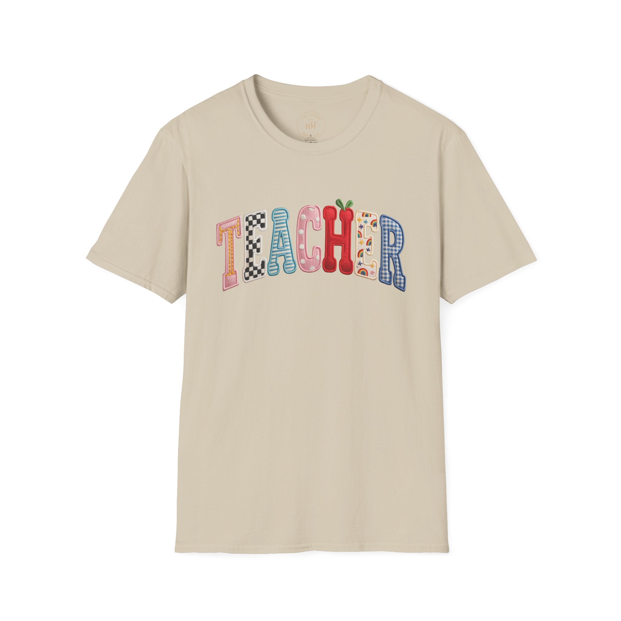 Teacher Colorful Patchwork Letters T-Shirt — Back to School Gift