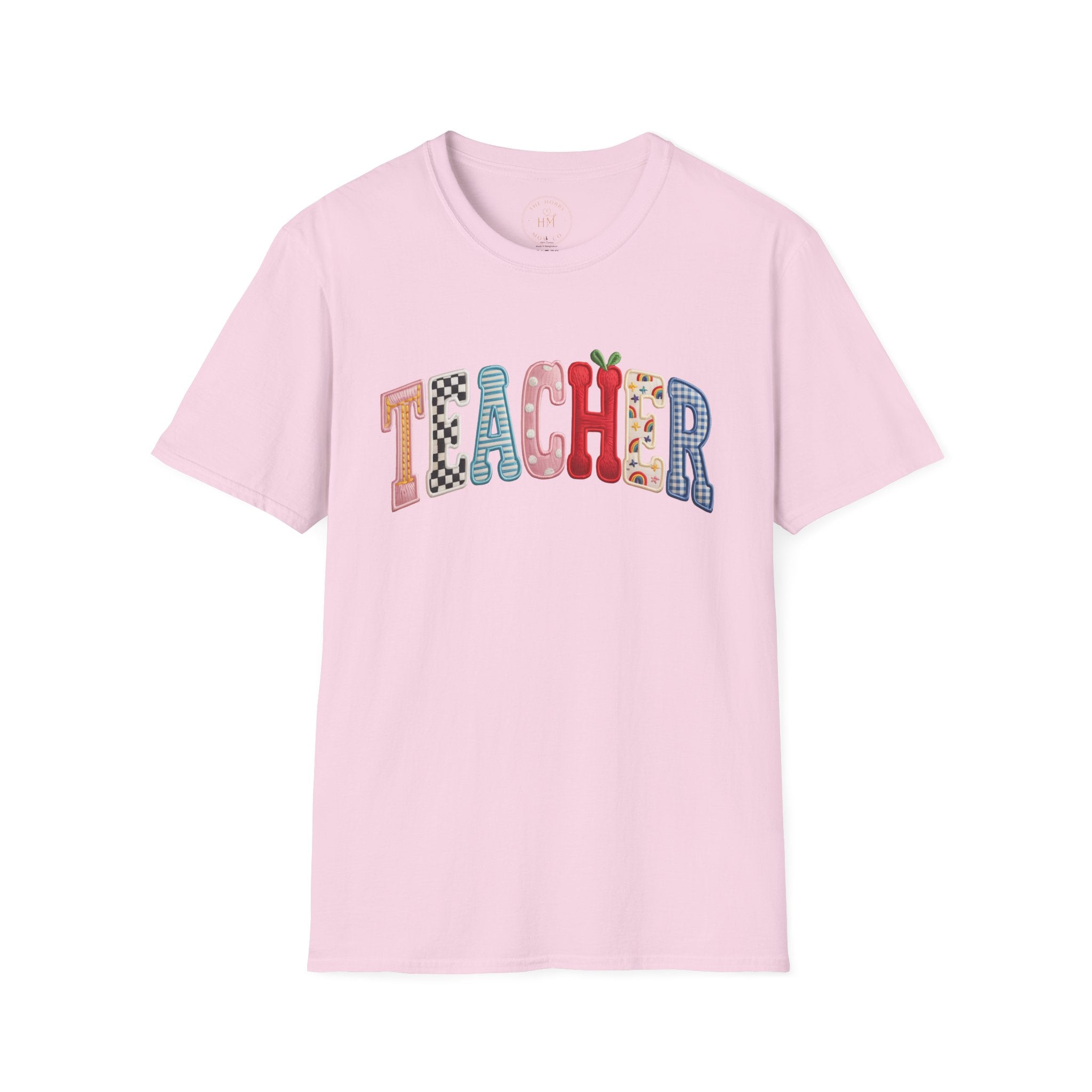 Teacher Colorful Patchwork Letters T-Shirt — Back to School Gift