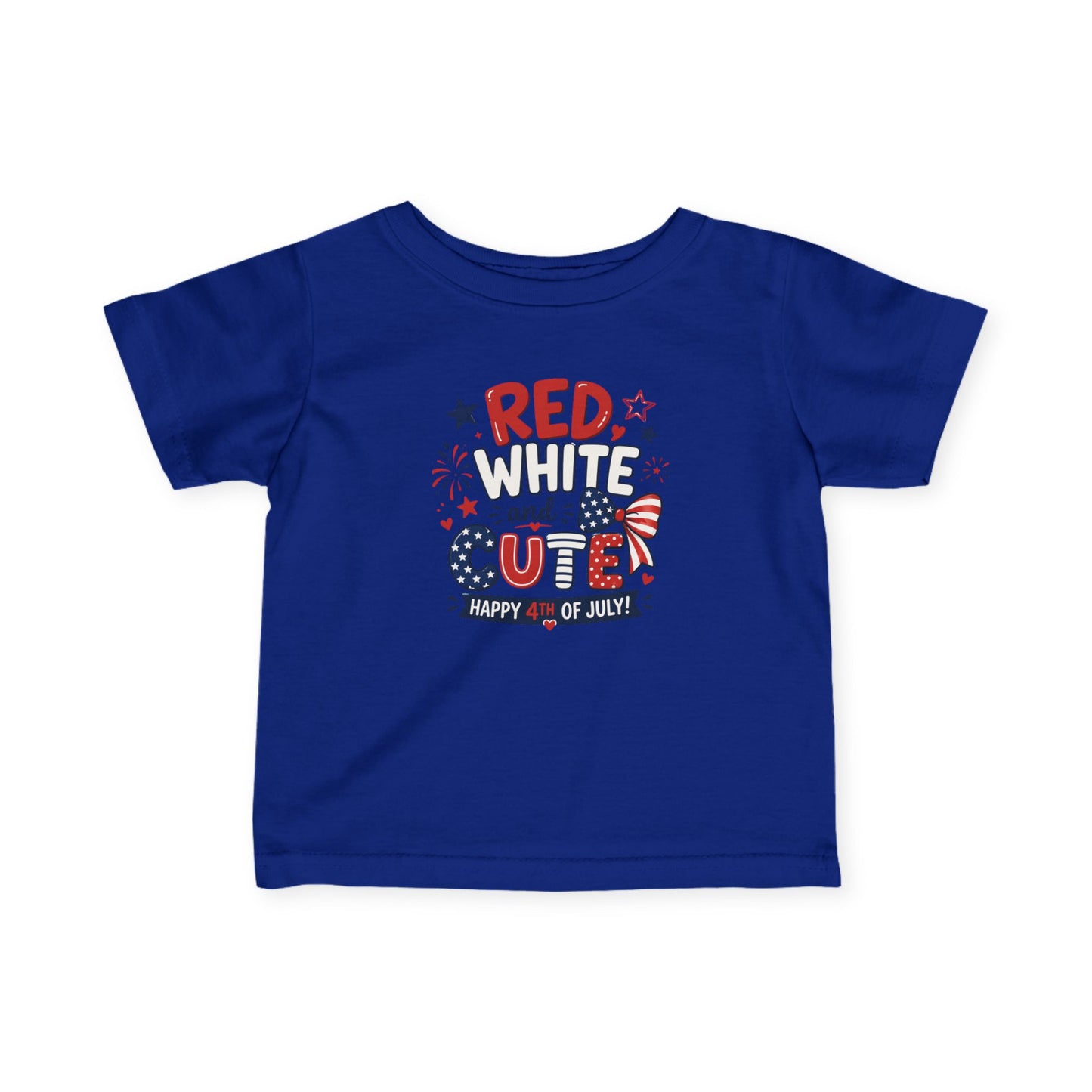 Red White and Cute 4th Of July Baby and Toddler Graphic T-Shirt