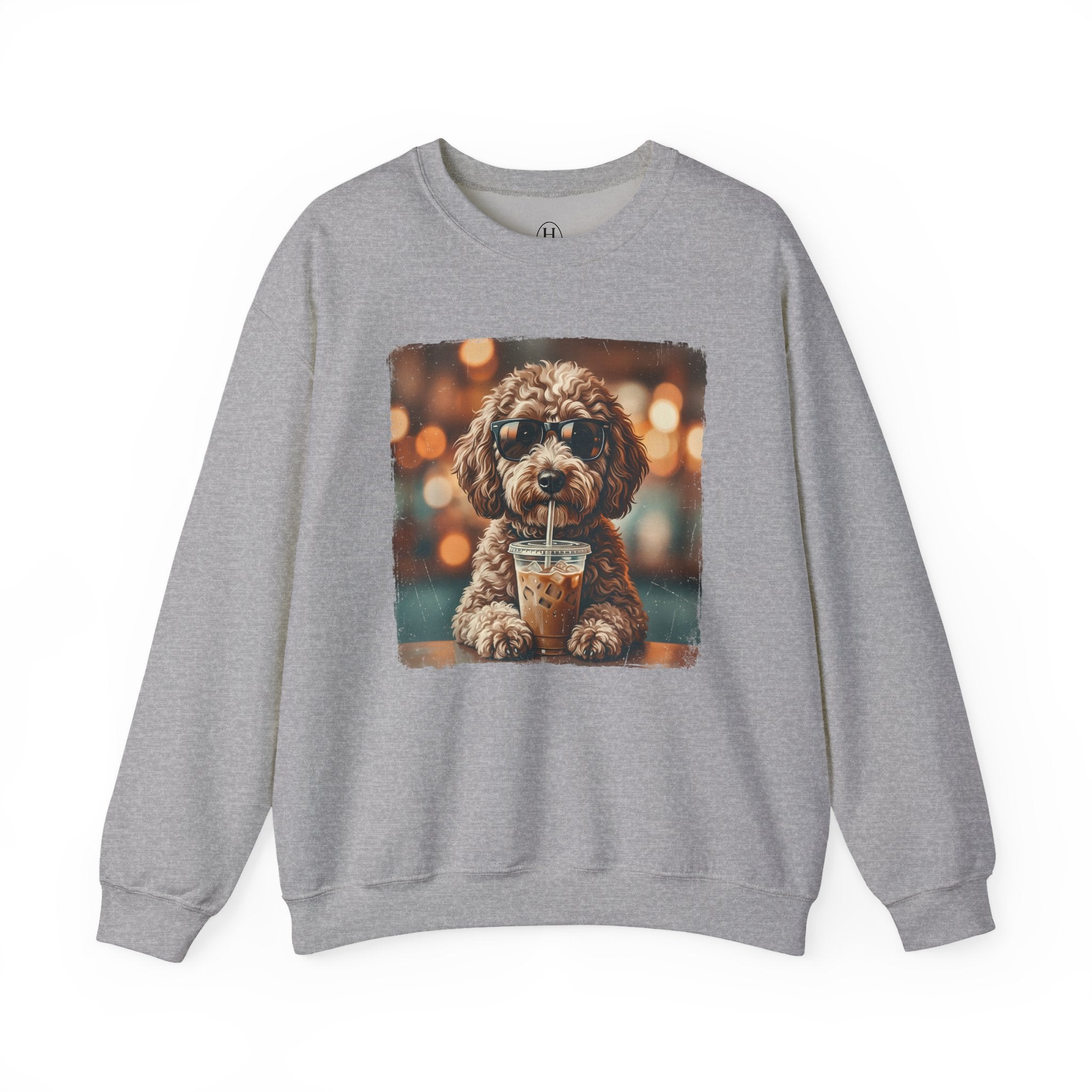 Dog Drinking Coffee Crewneck Sweatshirt  (Custom)