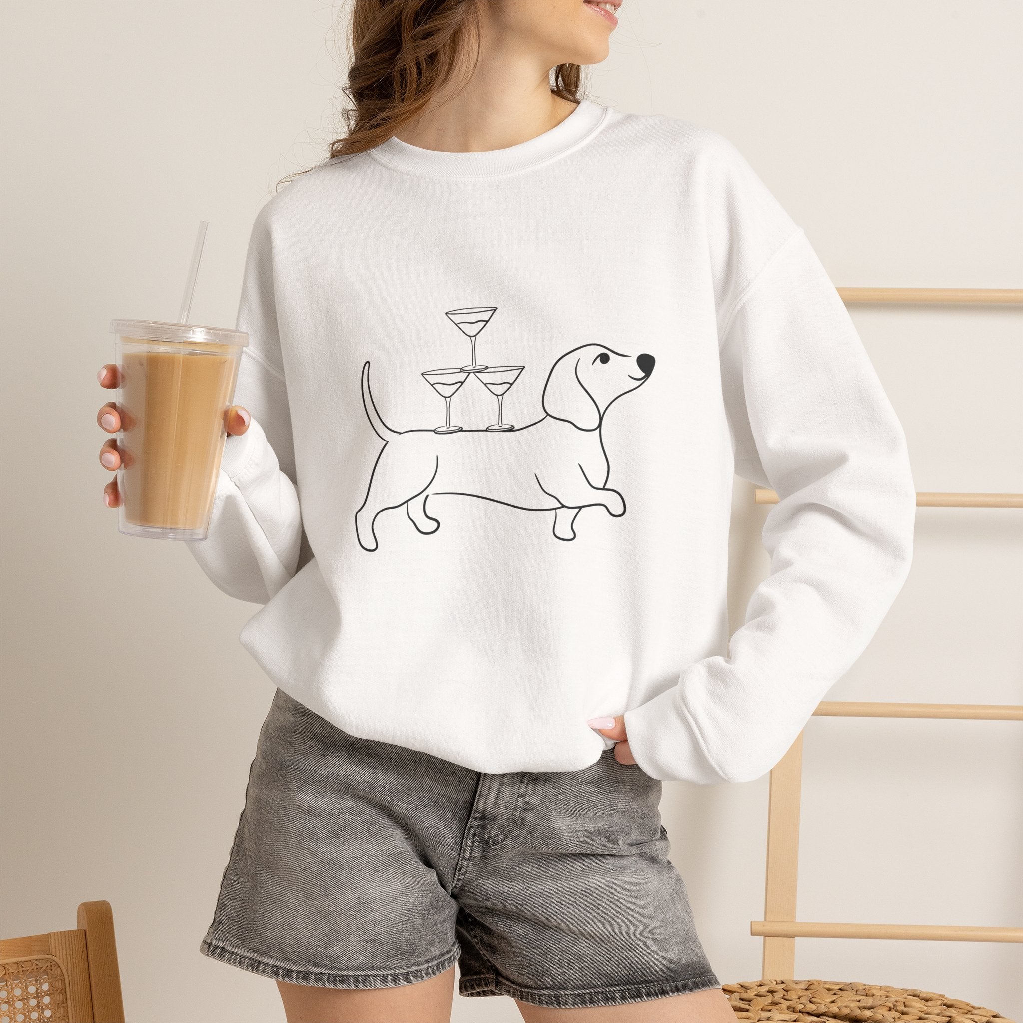 Dachshund Cocktail Crewneck Sweatshirt
