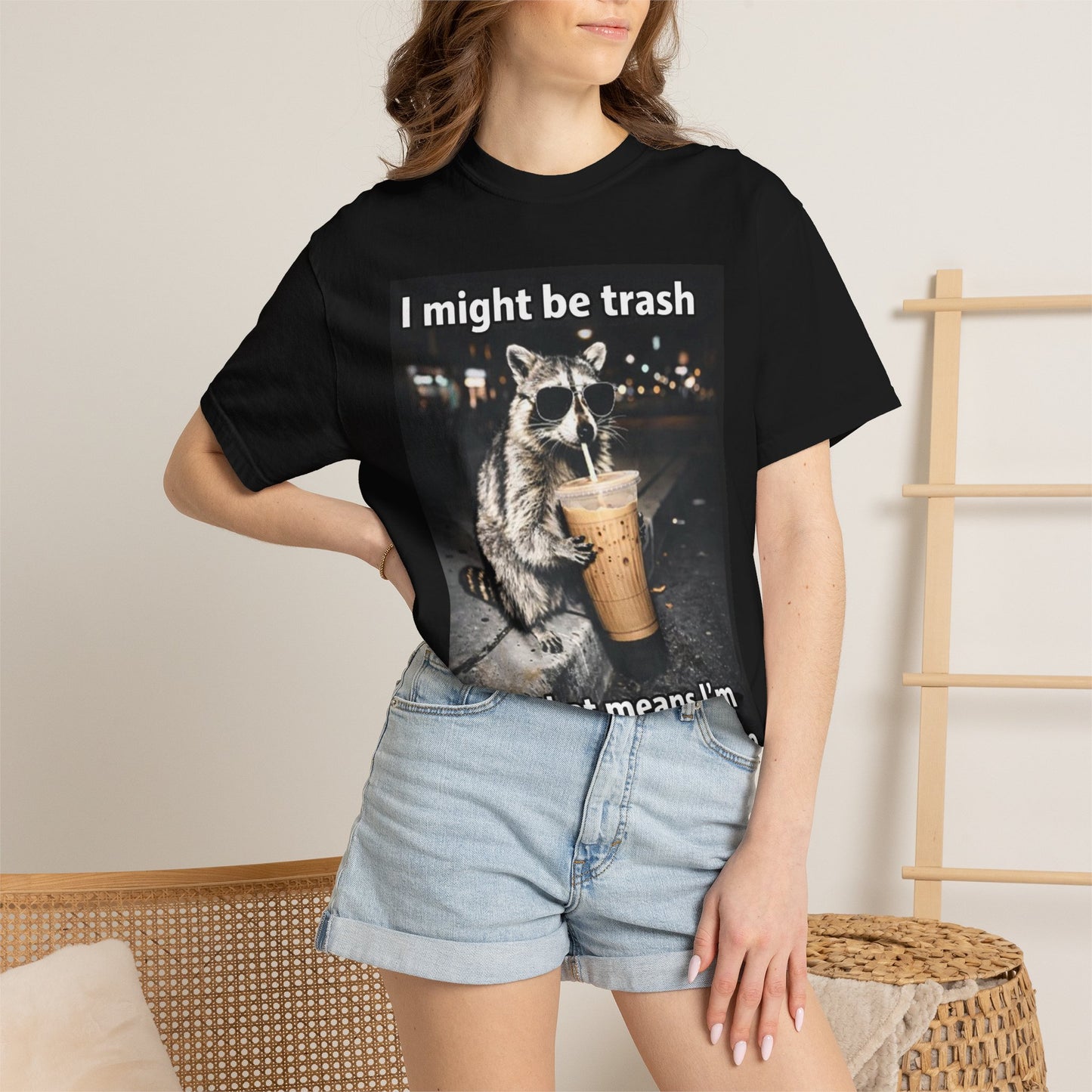 Raccoon I Might Be Trash T-Shirt — Funny Cute Animal Graphic Tee