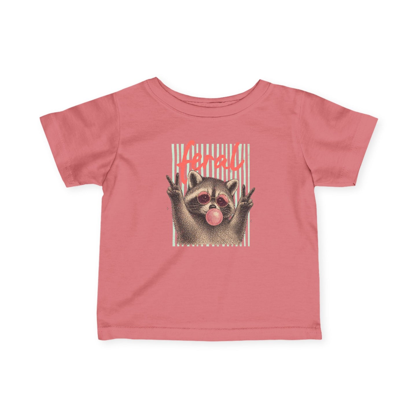 Infant Tee — Cute Raccoon “feral”