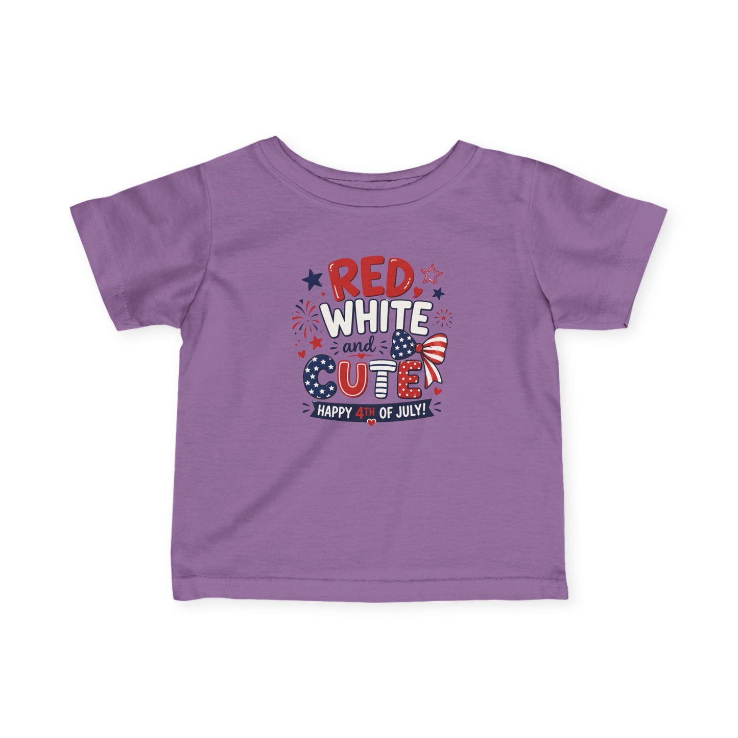 Red White and Cute 4th Of July Baby and Toddler Graphic T-Shirt