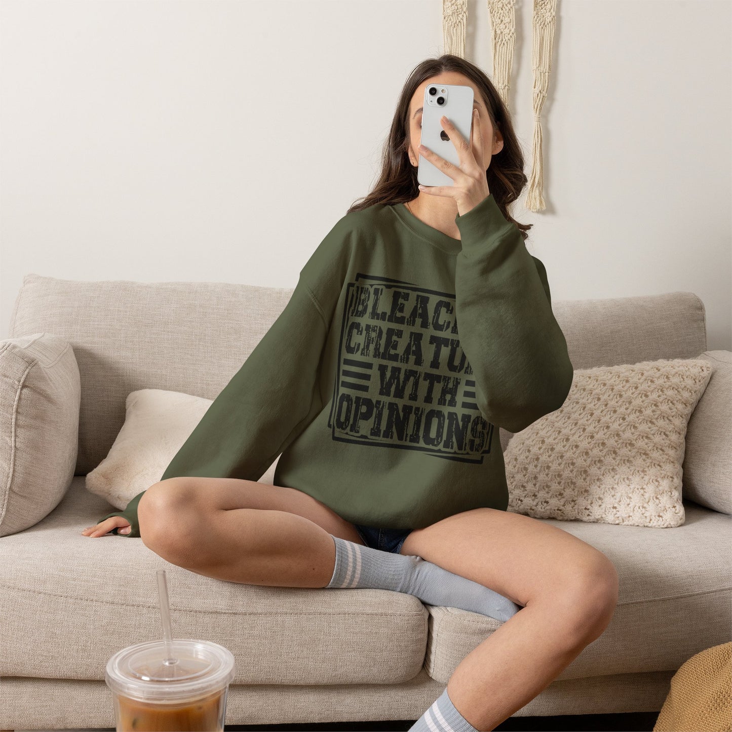 "Bleacher Creature With Opinions" Vintage-Style Crewneck