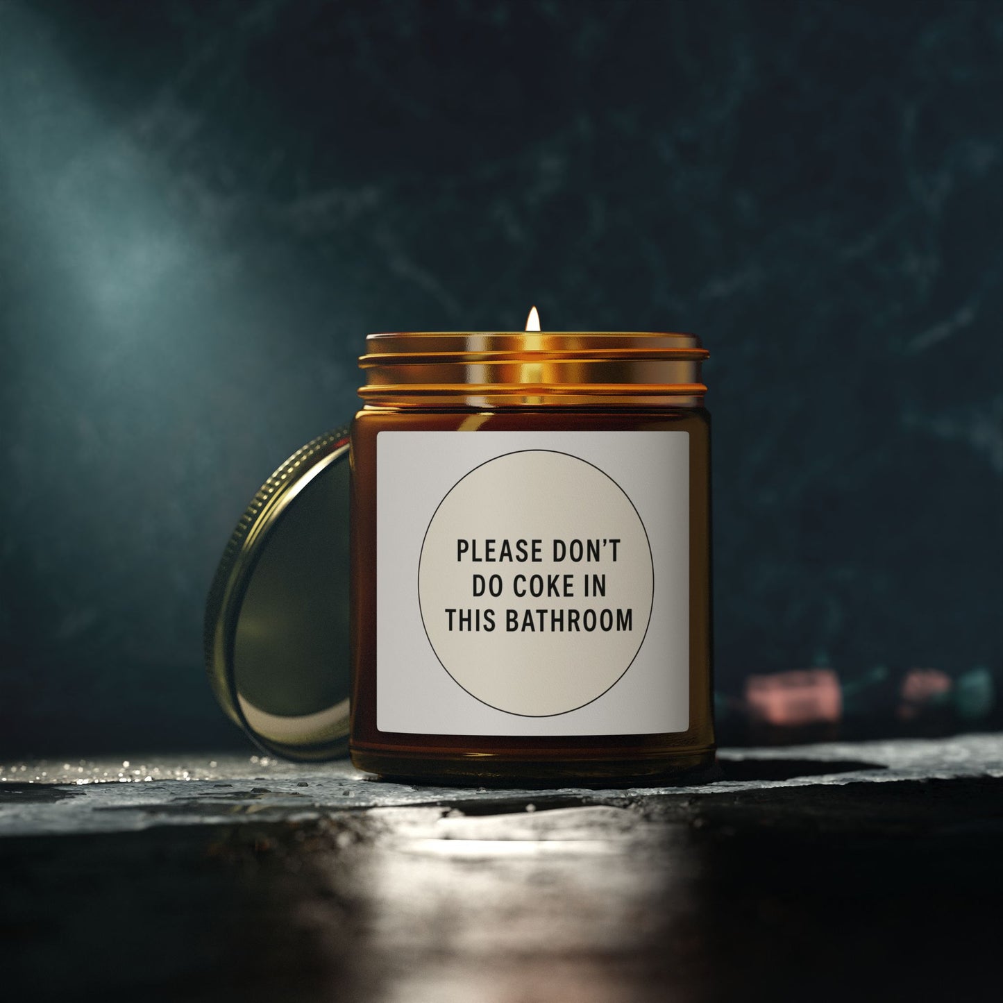 Scented Candle (4oz & 9oz) — 'Please Don't Do Coke in This Bathroom' Novelty Jar Candle