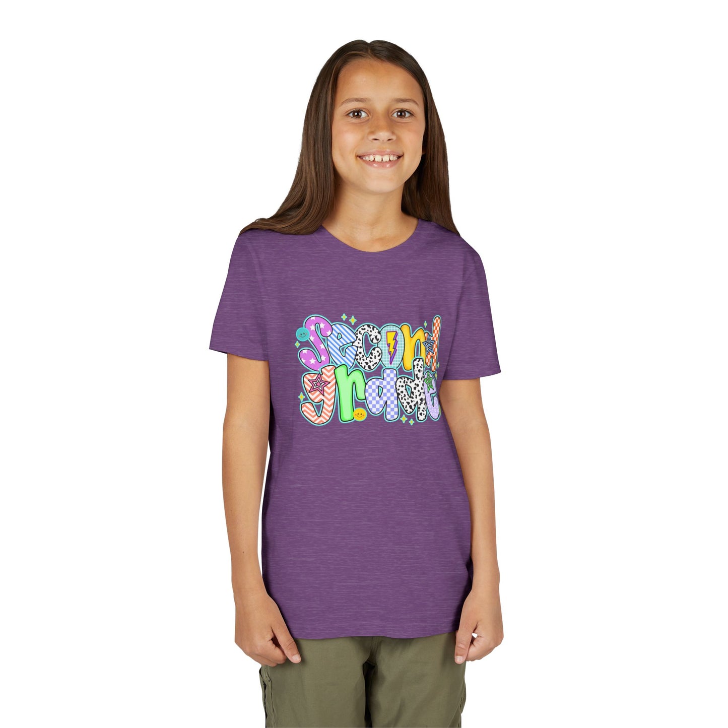 2nd Grade Back To School Doodle Font Youth Tee