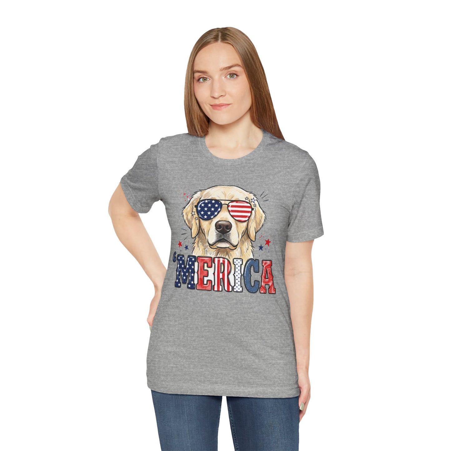 'MERICA Golden Retriever Graphic T-Shirt